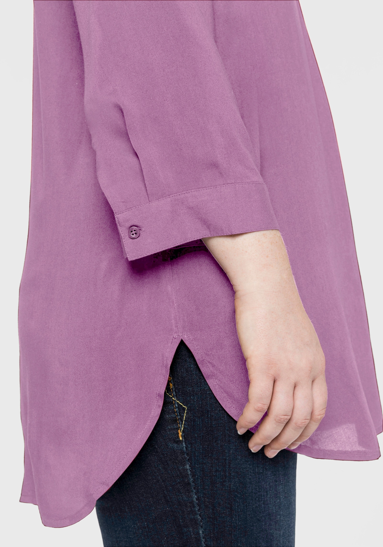 sheego Tuniek met decoratieve plooi - orchidee