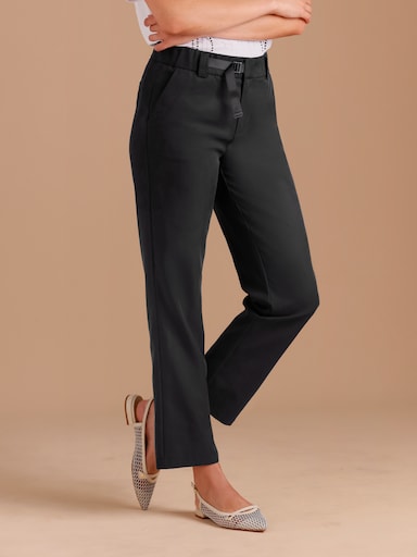 CREATION L PREMIUM Chinohose mit Ripsband - schwarz
