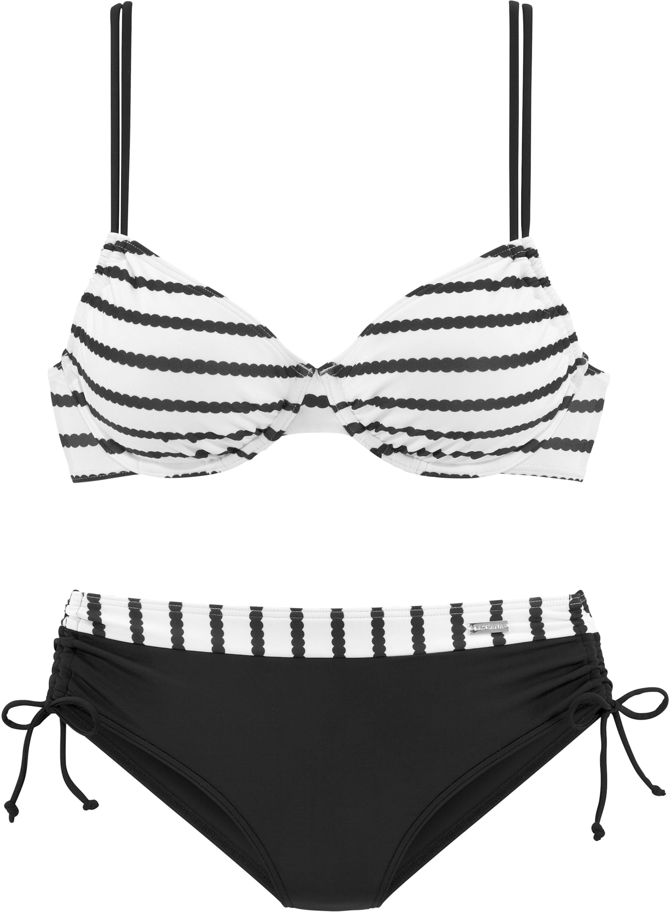 Mate X günstig Kaufen-Bügel-Bikini in schwarz-weiß von LASCANA. Bügel-Bikini in schwarz-weiß von LASCANA <![CDATA[Nachhaltiges, recyceltes Obermaterial: 80% Polyamid , 20% Elasthan. Futter: 92% Polyester, 8% Elasthan. Wattierung: 100% Polyester]]>. 