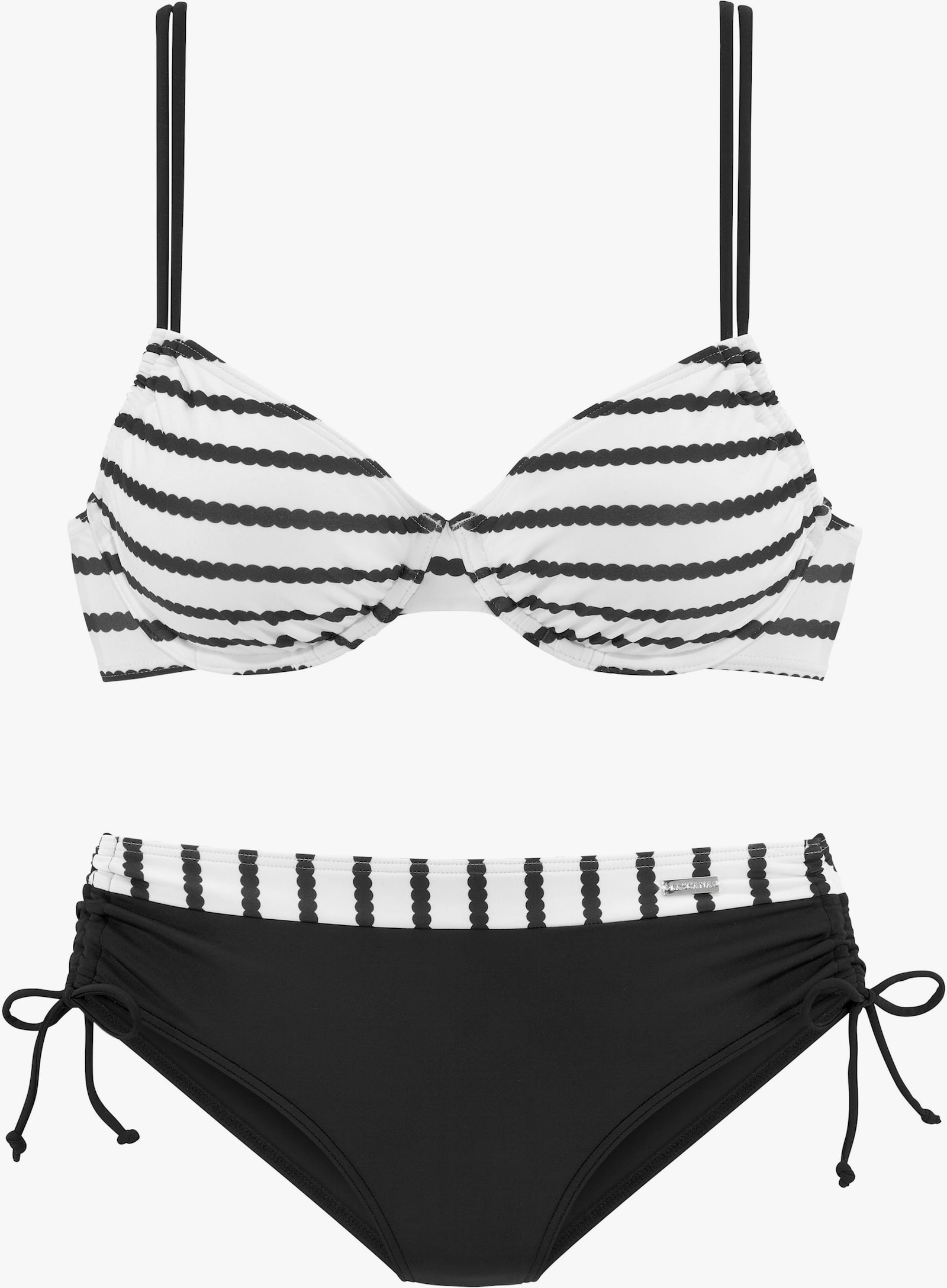 LASCANA Maillot de bain à armatures - noir-blanc