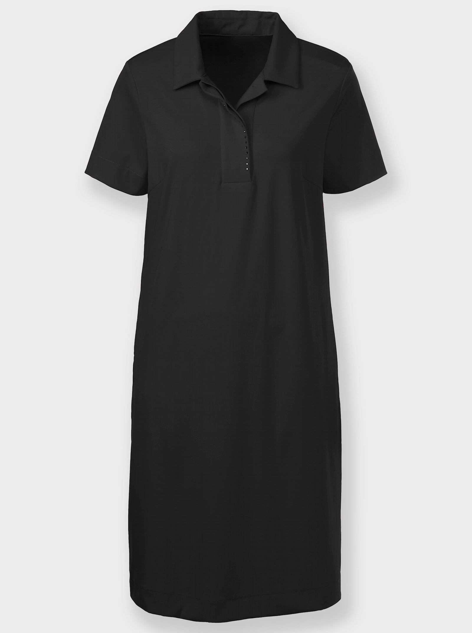 heine Jerseyjurk met glittersteentjes - zwart