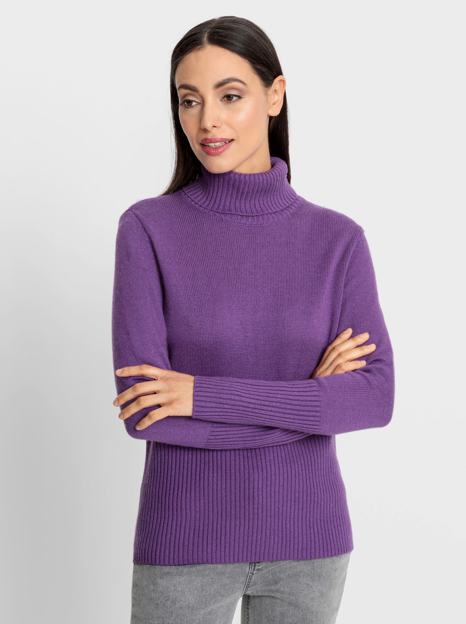 heine Rollkragenpullover mit 20% Kaschmir - lila