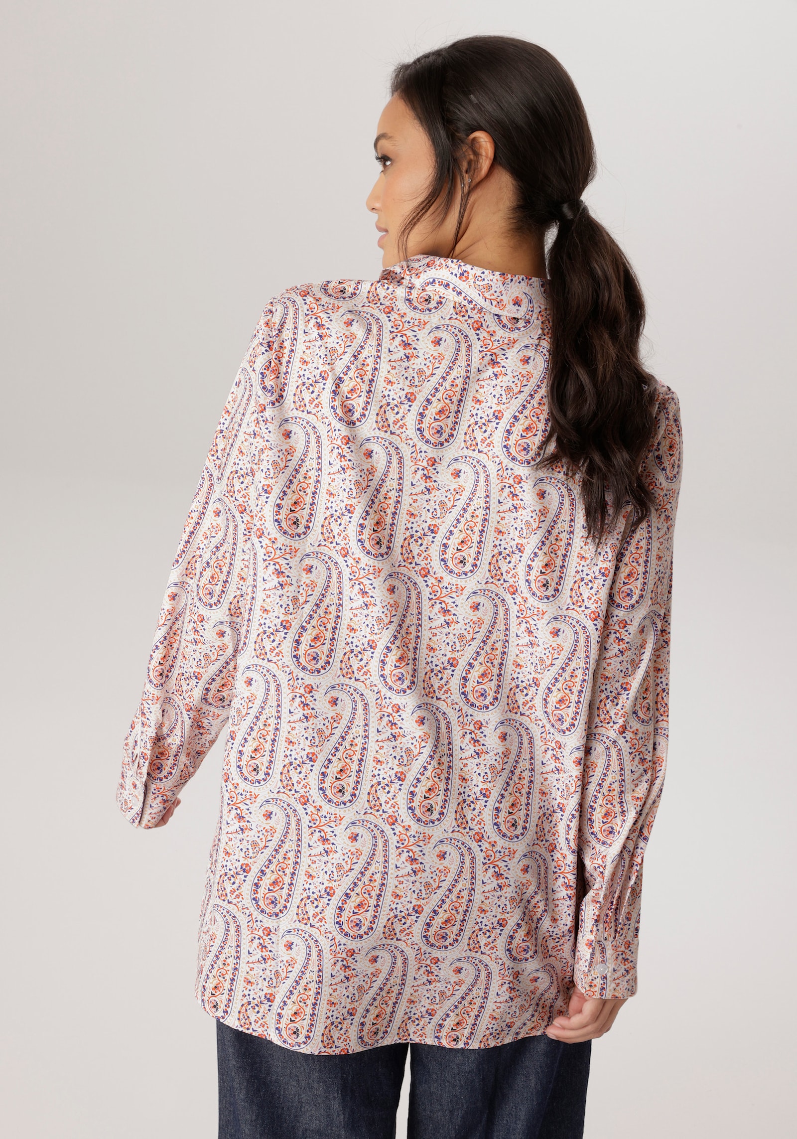 Aniston PLUS Hemdbluse - weiß-blau-rot-rose-orange-lila
