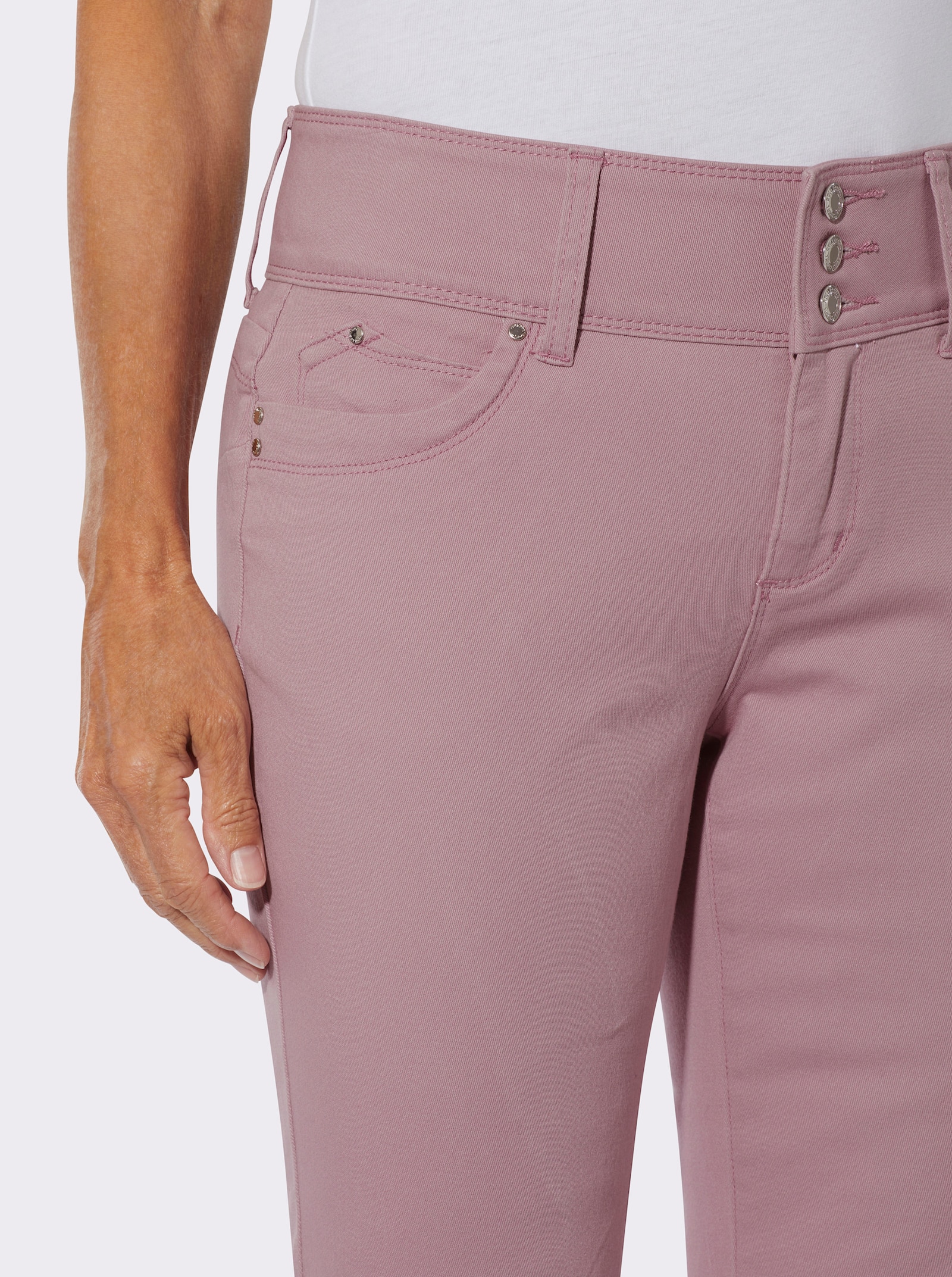 Bermudas mit gekrempeltem Saum - mauve