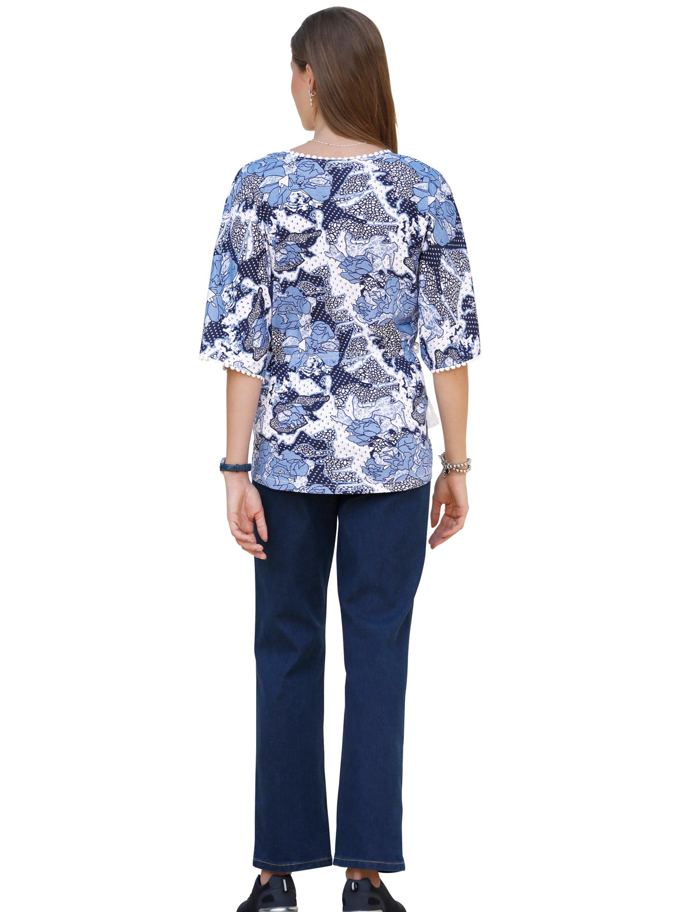 Shirt - nachtblau-gemustert