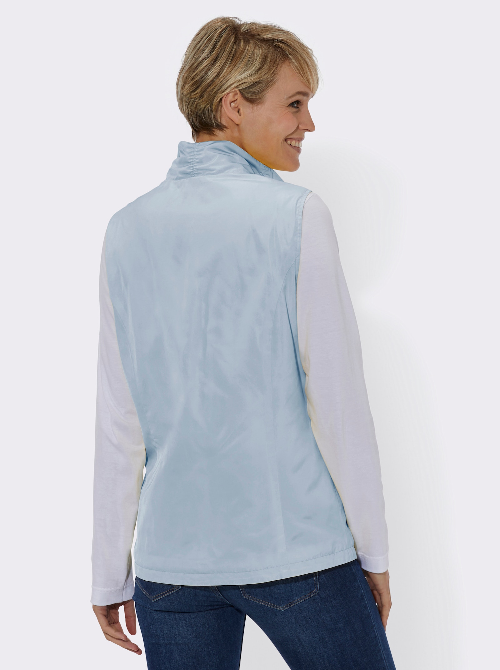 Weste mit durchgehendem Reißverschluss - hellblau