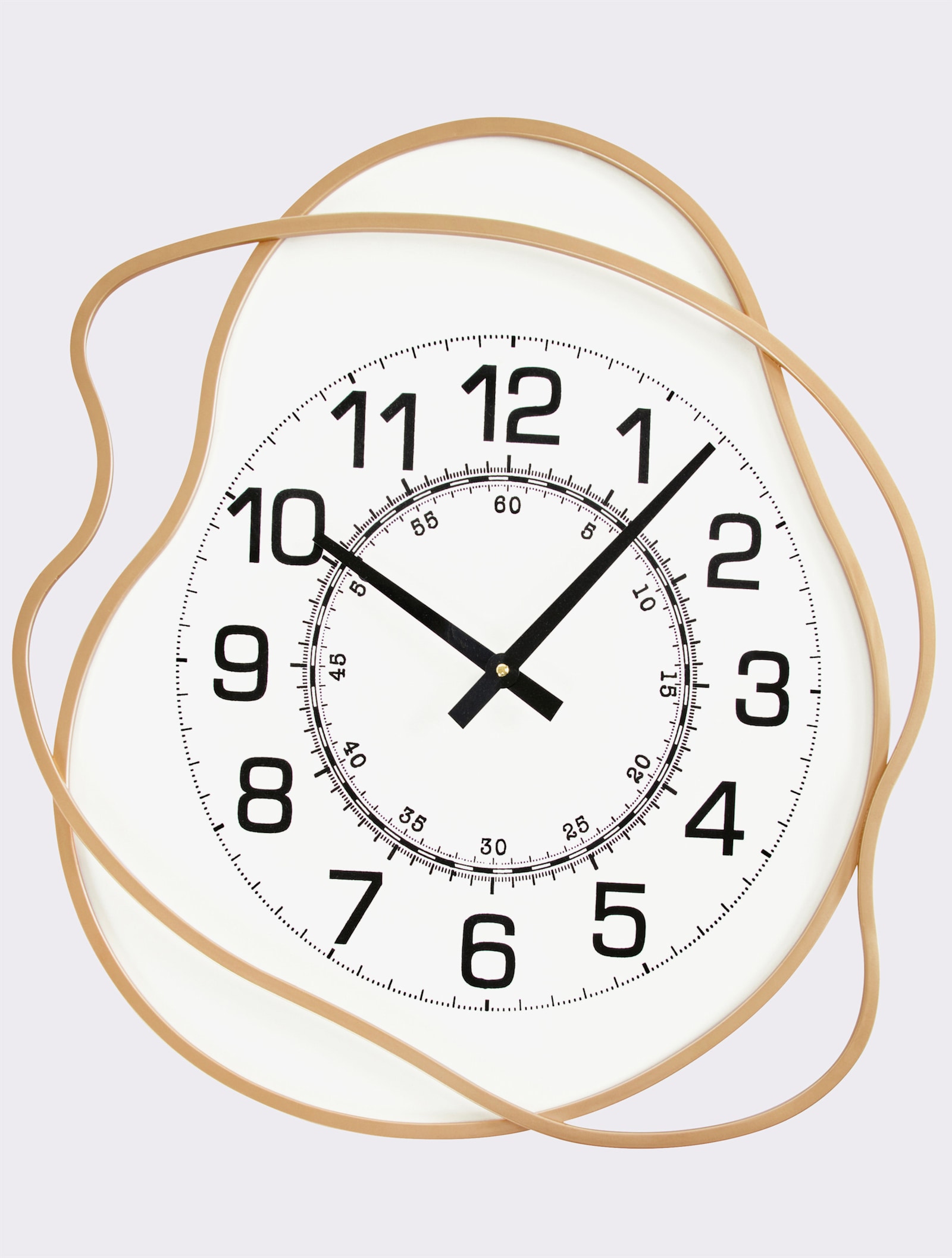 Impressionen Wanduhr - goldfarben-weiß