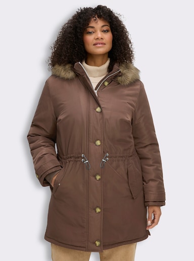 sheego Parka mit gefütterter Kapuze - schoko