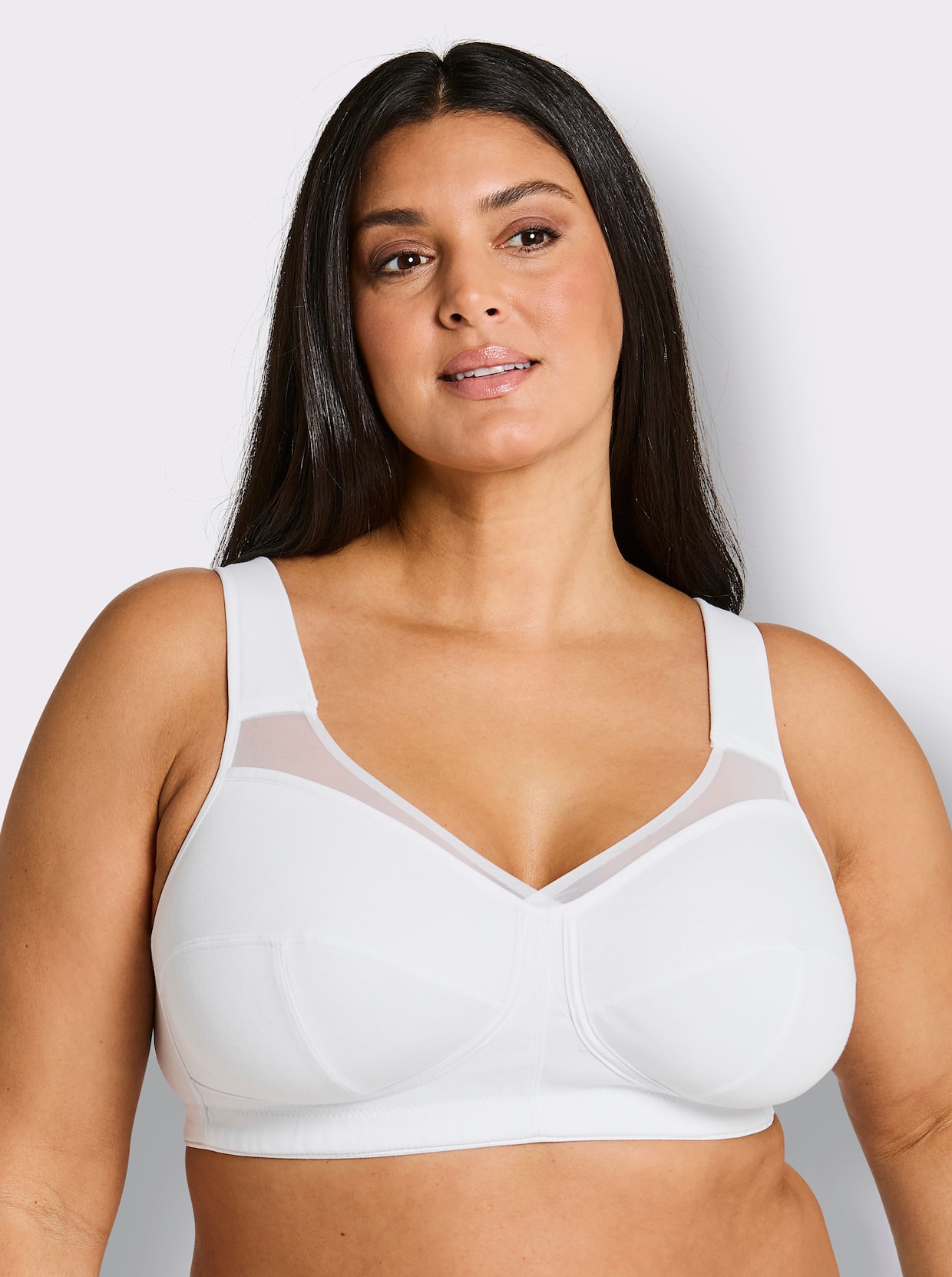 wäschepur Entlastungs-BH ohne Bügel mit Mesh-Einsatz - weiß