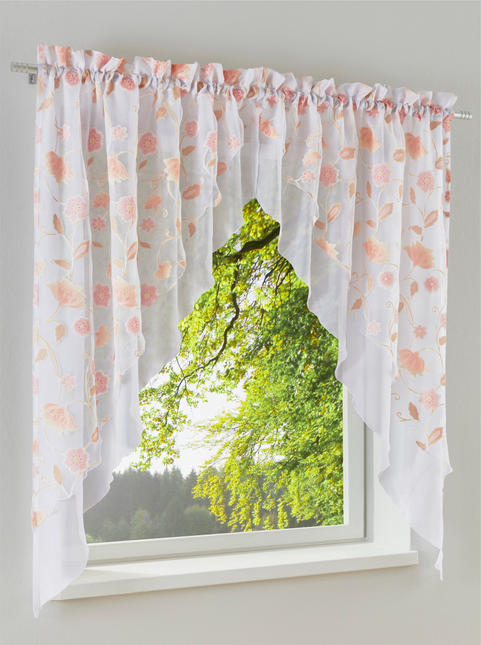 heine home Gardine - weiß-apricot