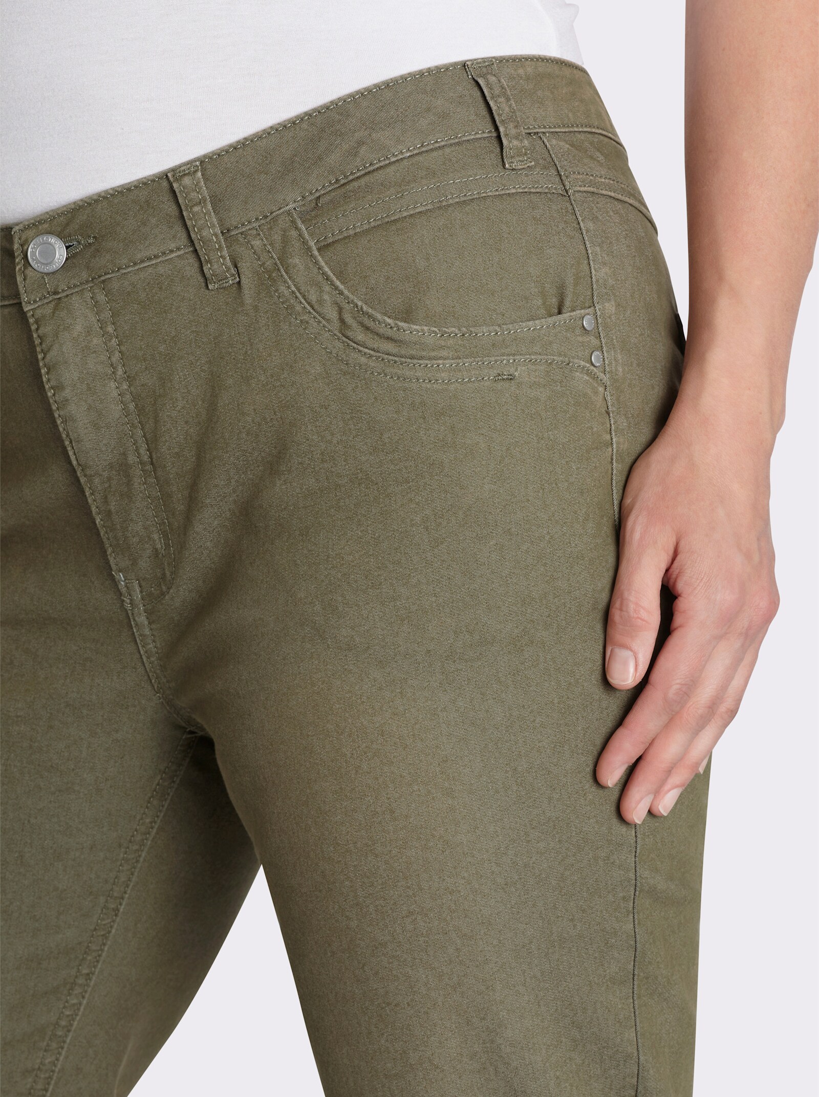 Jeans in Baumwoll-Stretch-Qualität - khaki
