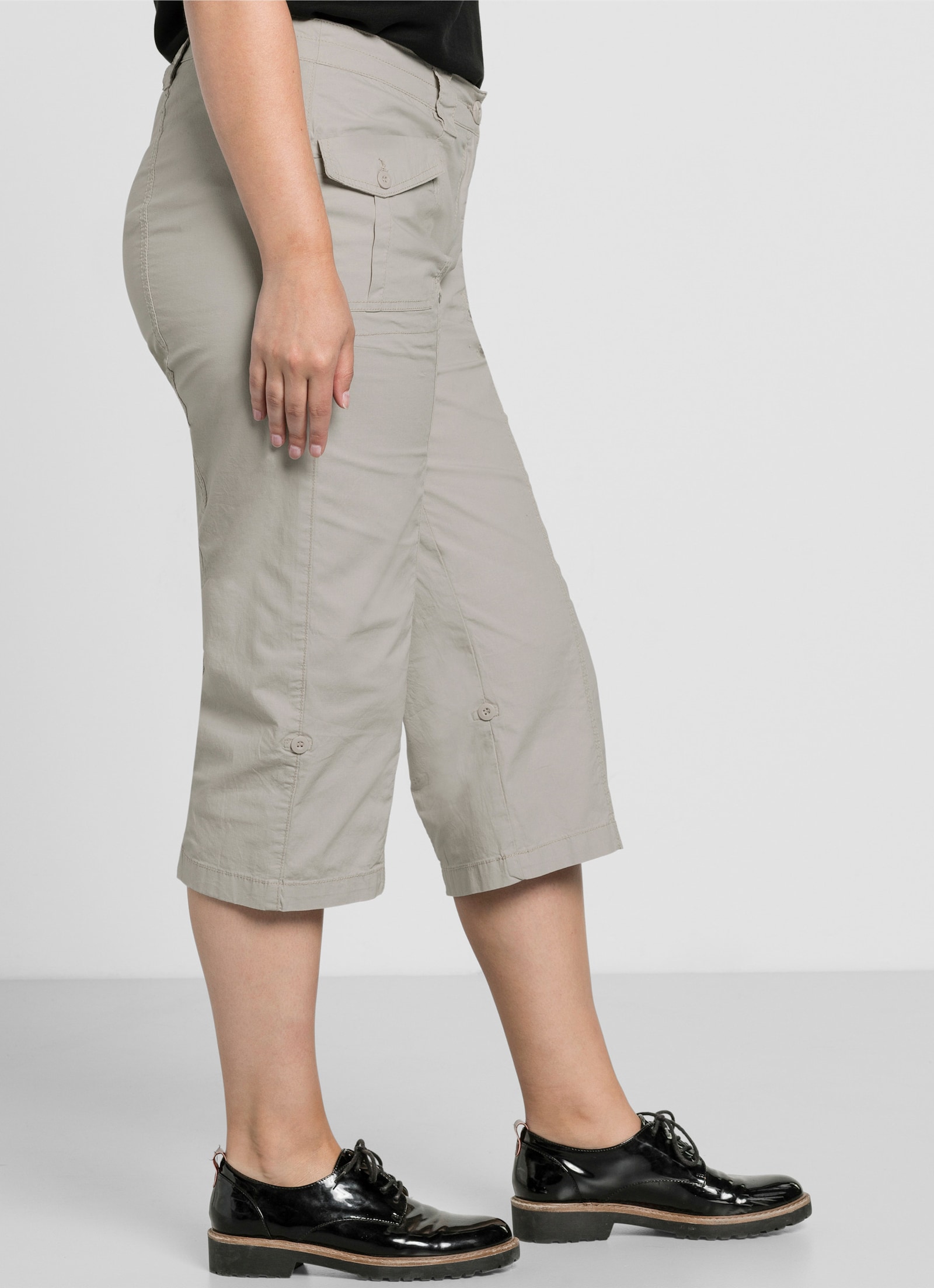 sheego 3/4-Hose mit Krempelfunktion - beige