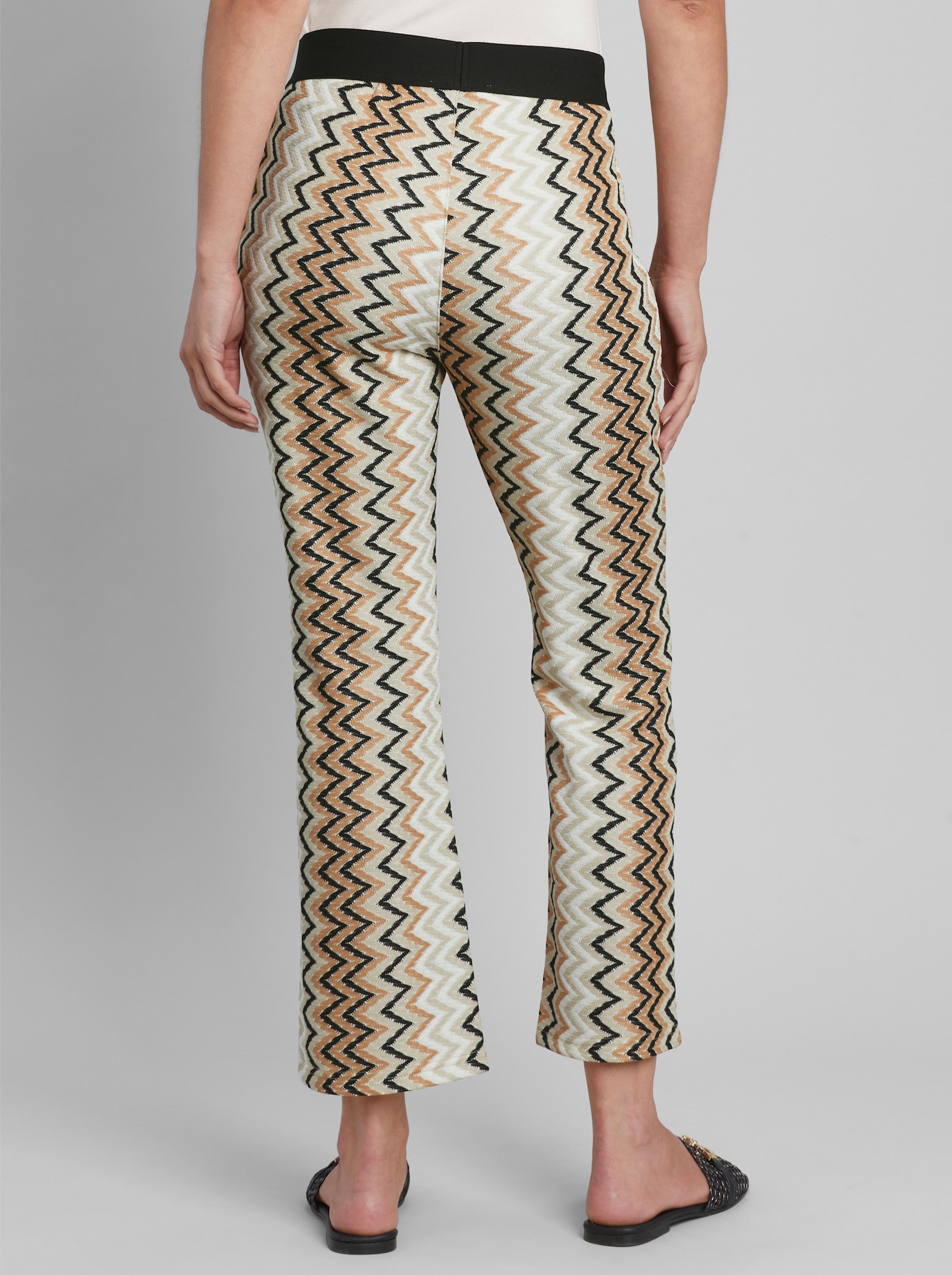 heine 7/8-Hose mit Rundum-Dehnbund - camel-schwarz-gemustert