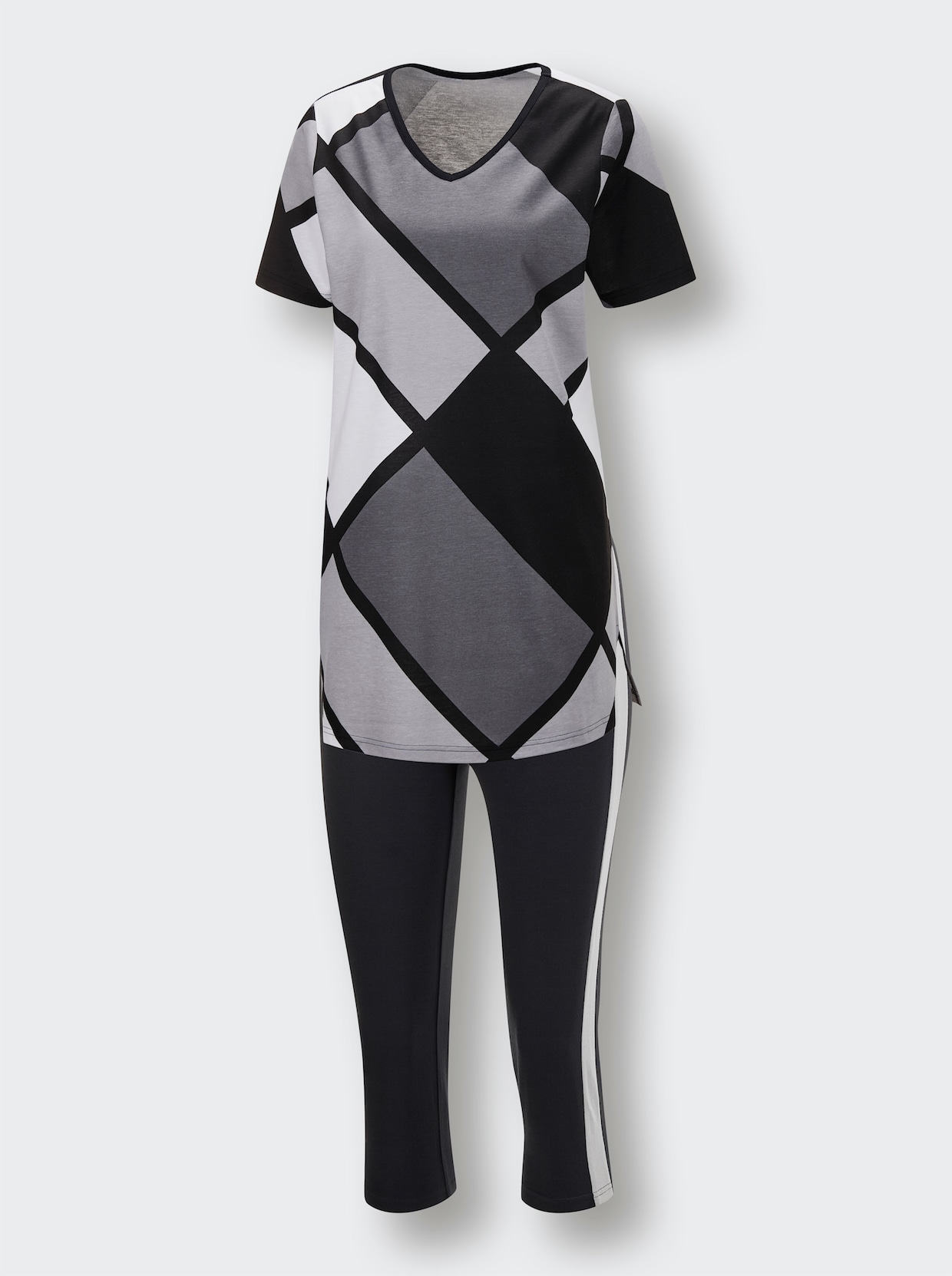 wäschepur Pyjama court - noir-anthracite imprimé