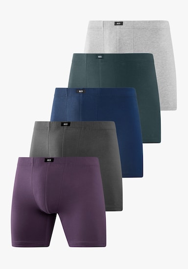 H.I.S Langer Boxer - lila, grau, blau, grün, grau