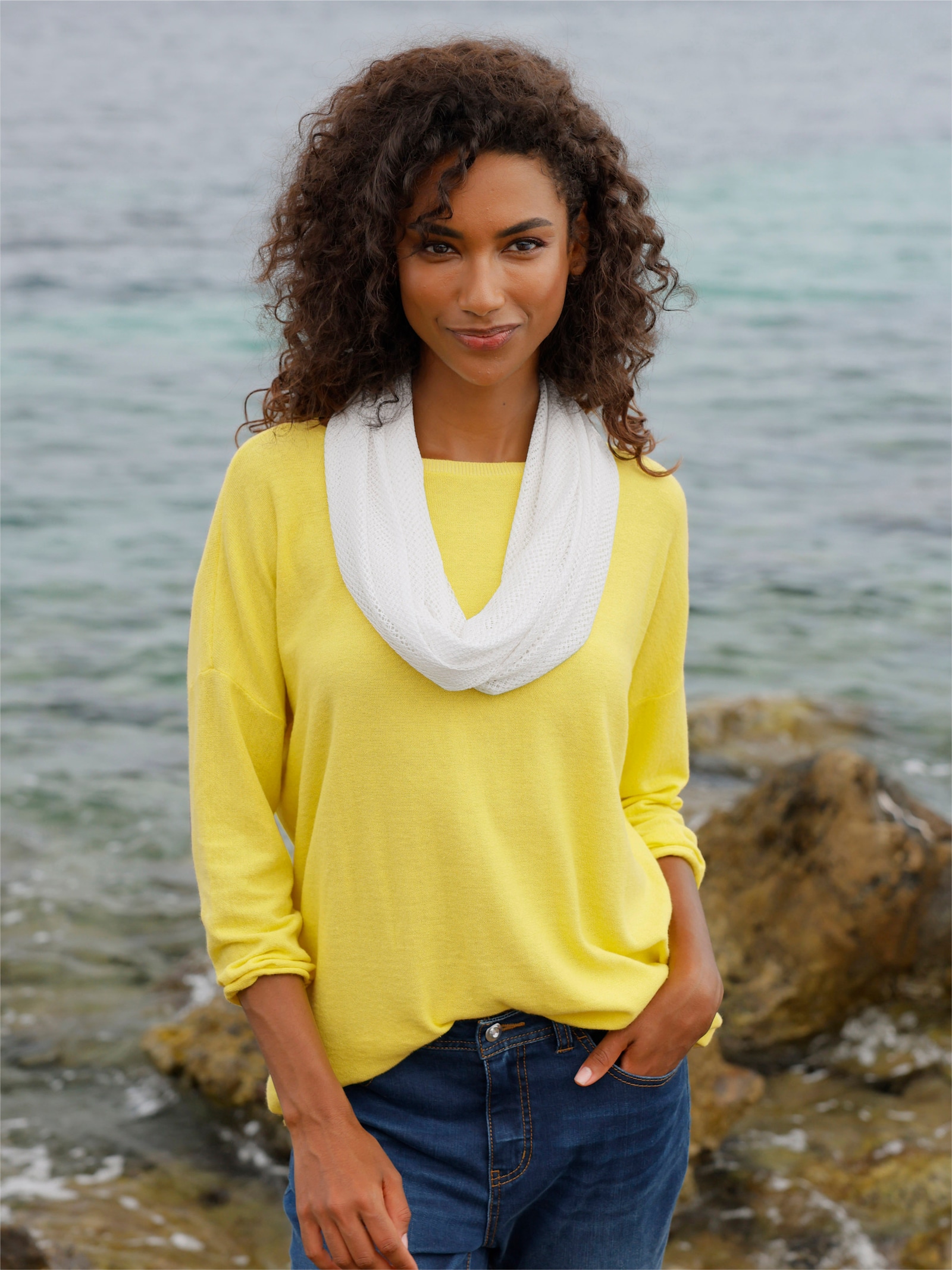 heine Pull en coton avec bords roulés - citron vert