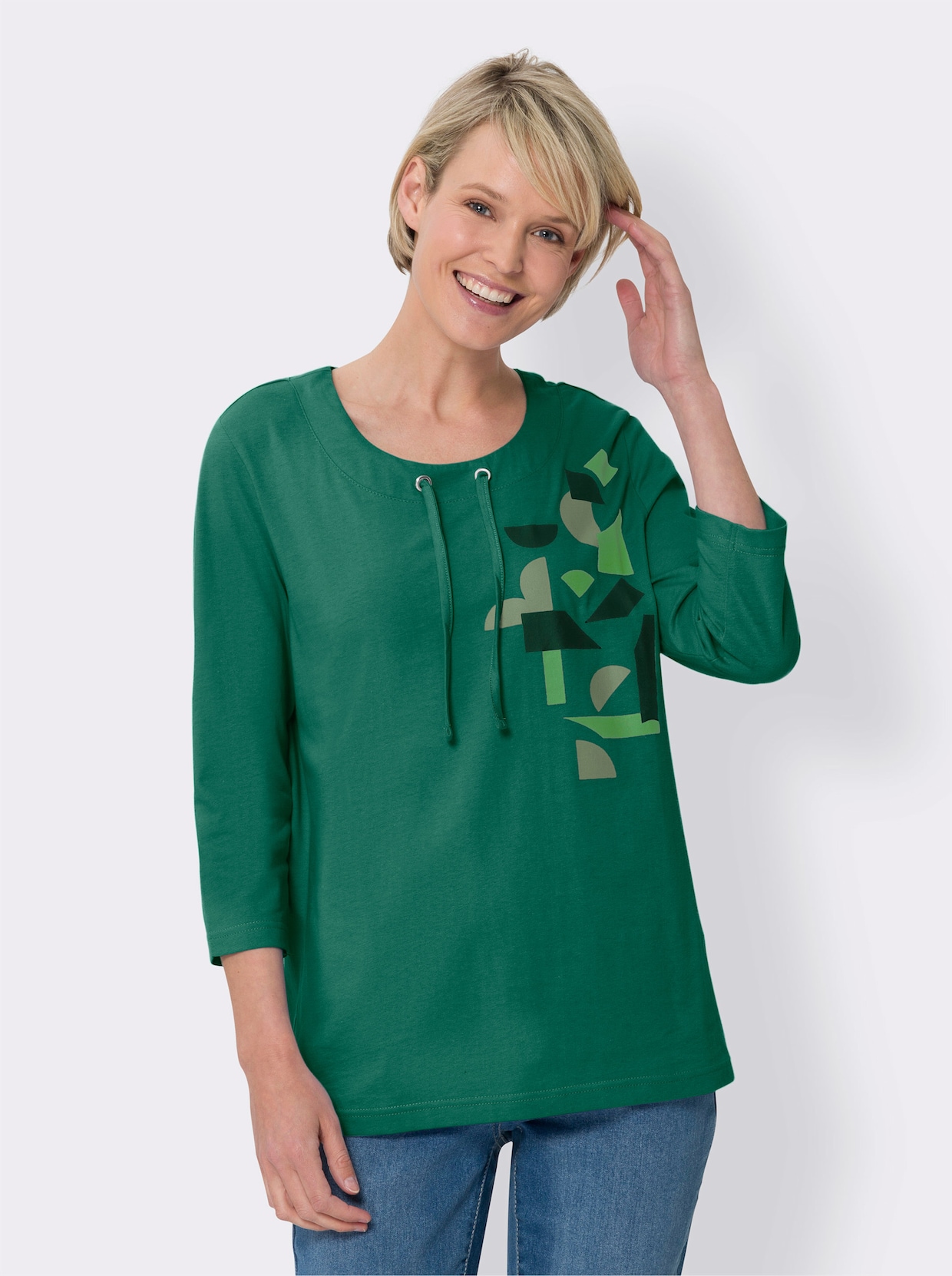 Shirt met 3/4-mouw - groen/mos