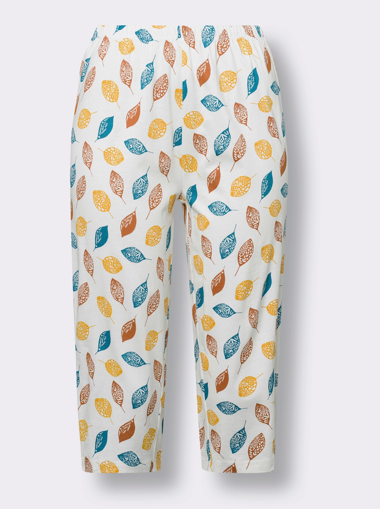 Capri-pyjama - topaas/oker bedrukt