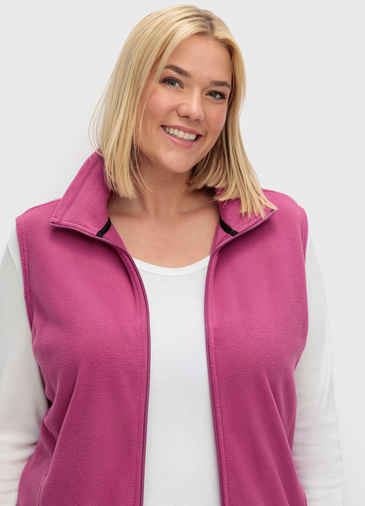 Fleeceweste mit Antipilling-Ausrüstung - fuchsia