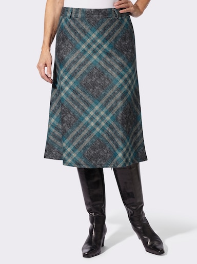 Karorock in Flanell-Optik - aquapetrol-schwarz-kariert