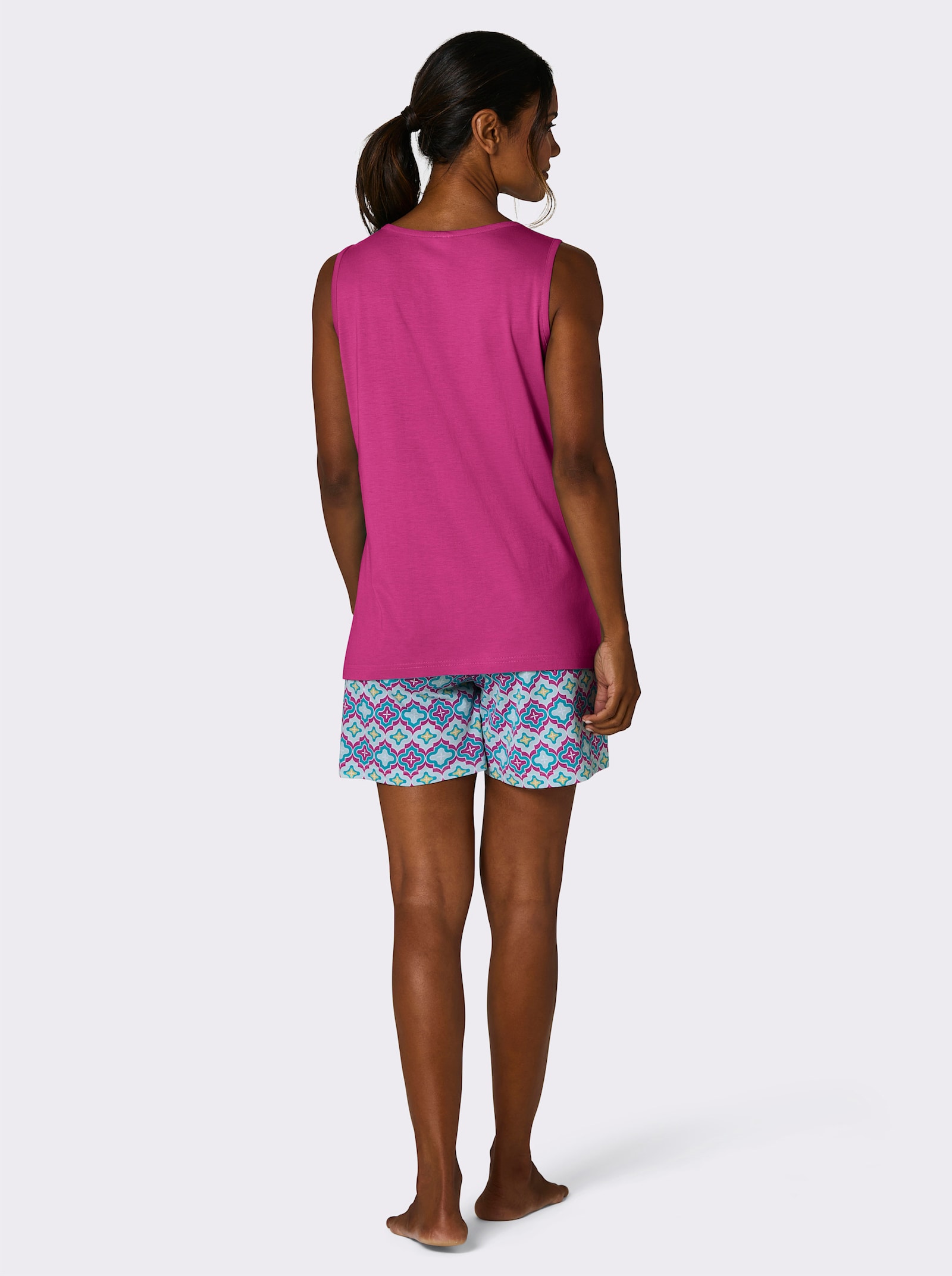 wäschepur Shorty - magenta-mint-bedruckt