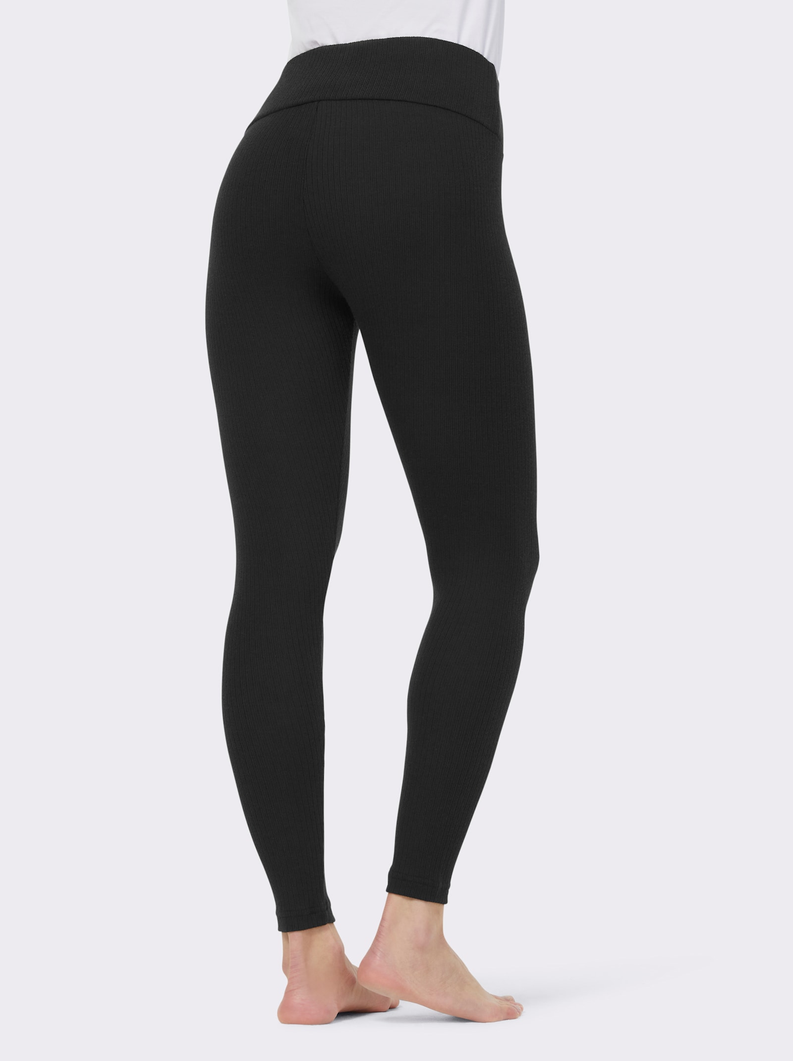 wäschepur Leggings hinten höher geschnitten - schwarz