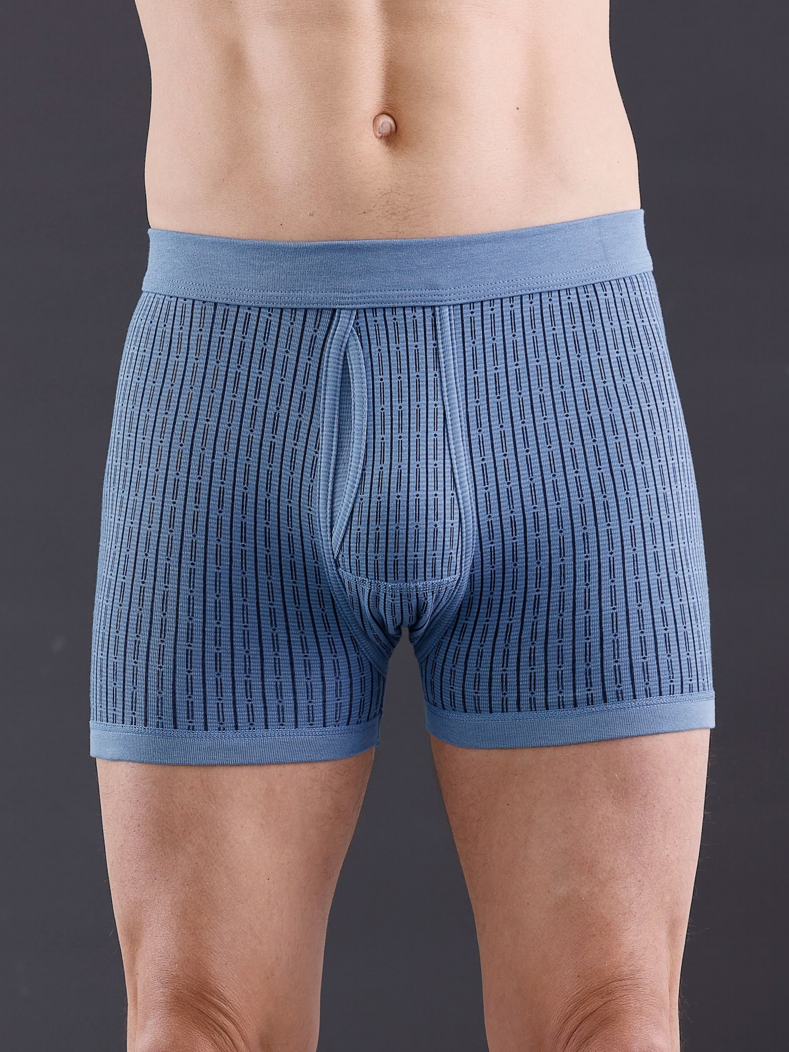 wäschepur men Hose kurz - hellblau-bedruckt