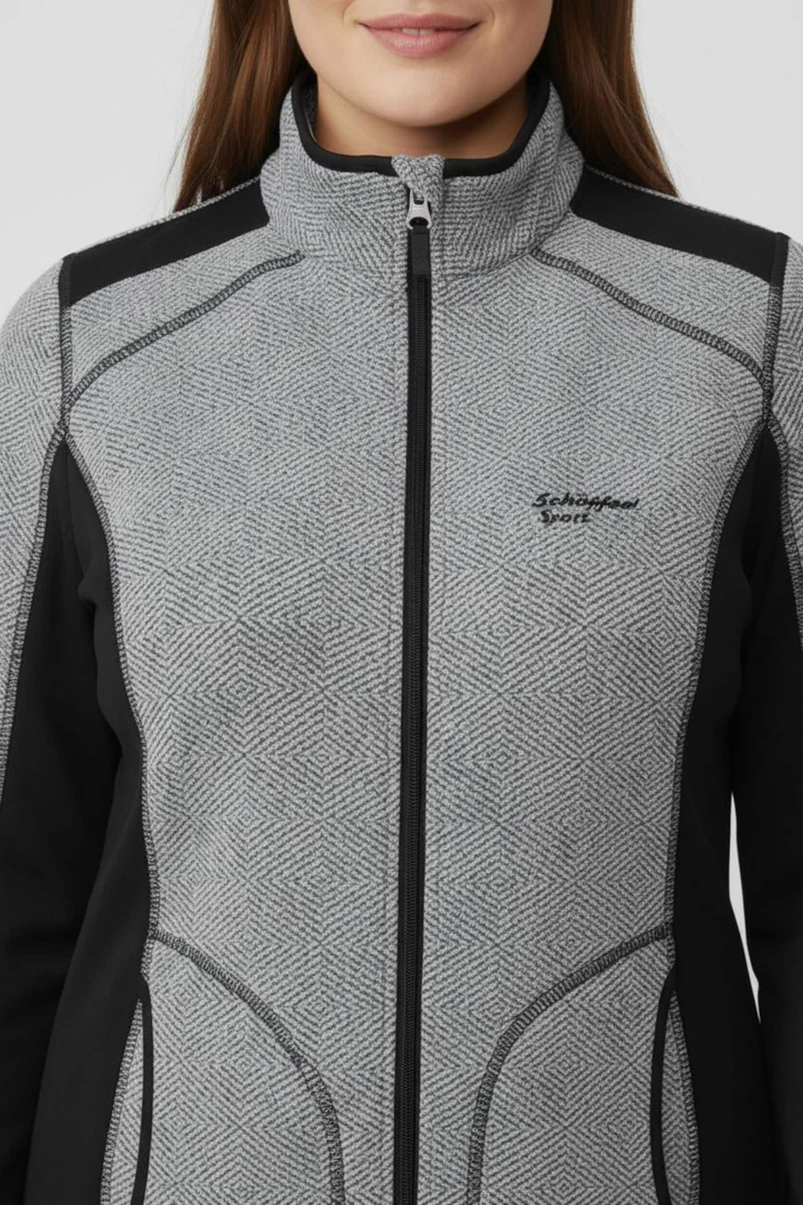 Catamaran Sports Strickfleecejacke mit Kontrasteinsätzen - anthrazit-weiß