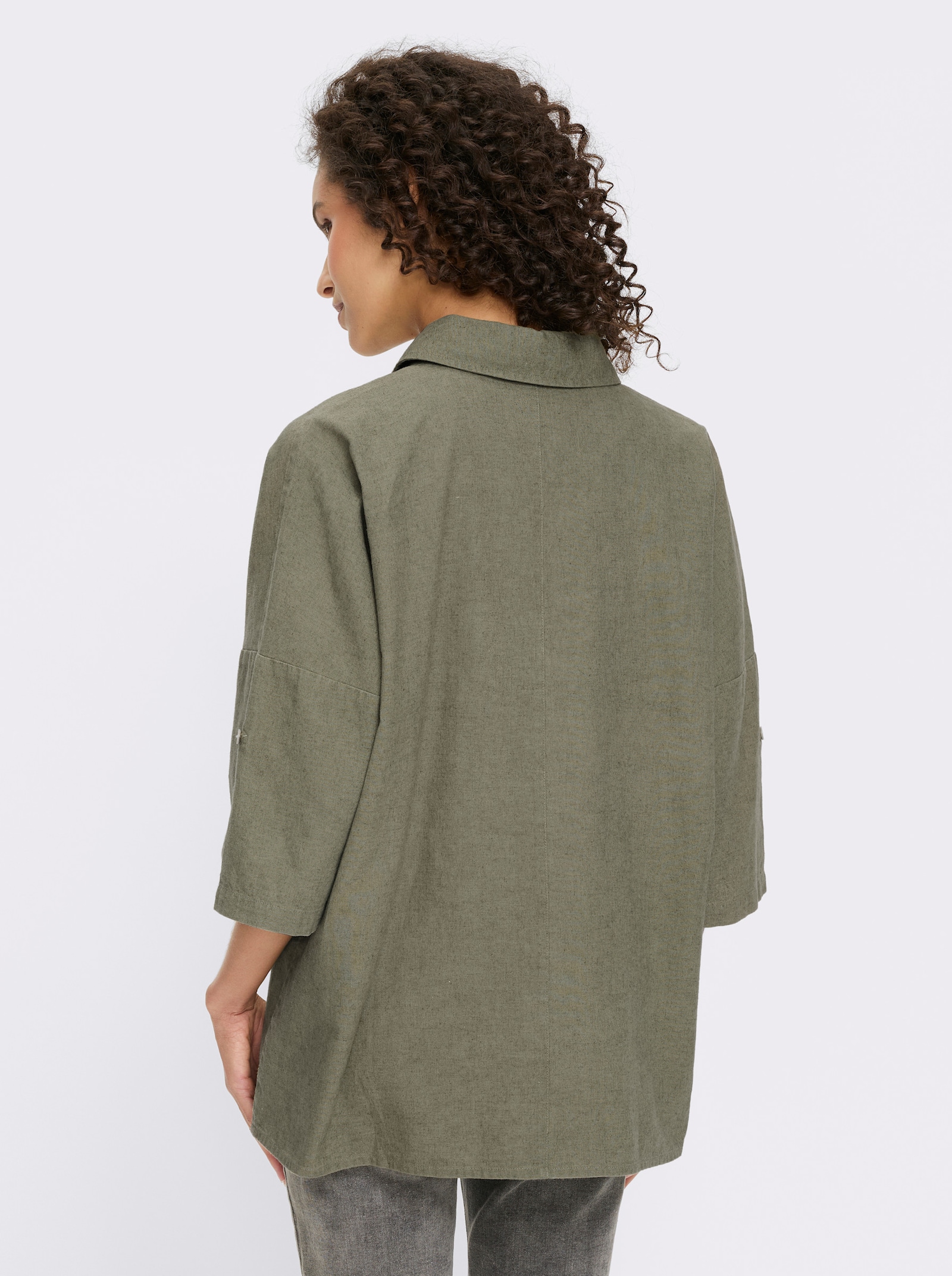 heine Leinenbluse mit 3/4-Arm - khaki