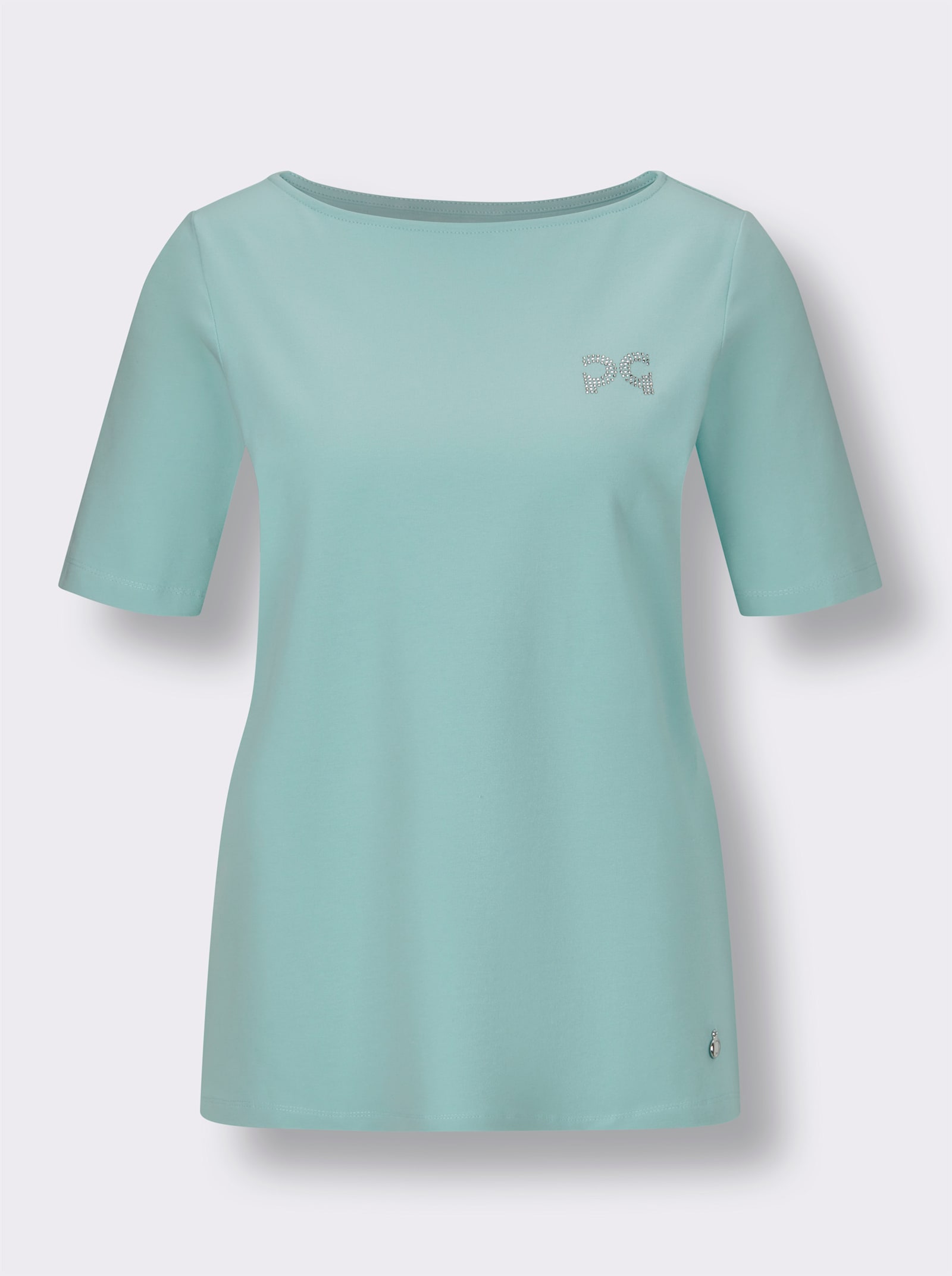 CREATION L PREMIUM Shirt met ronde hals en glitterapplicatie - mint