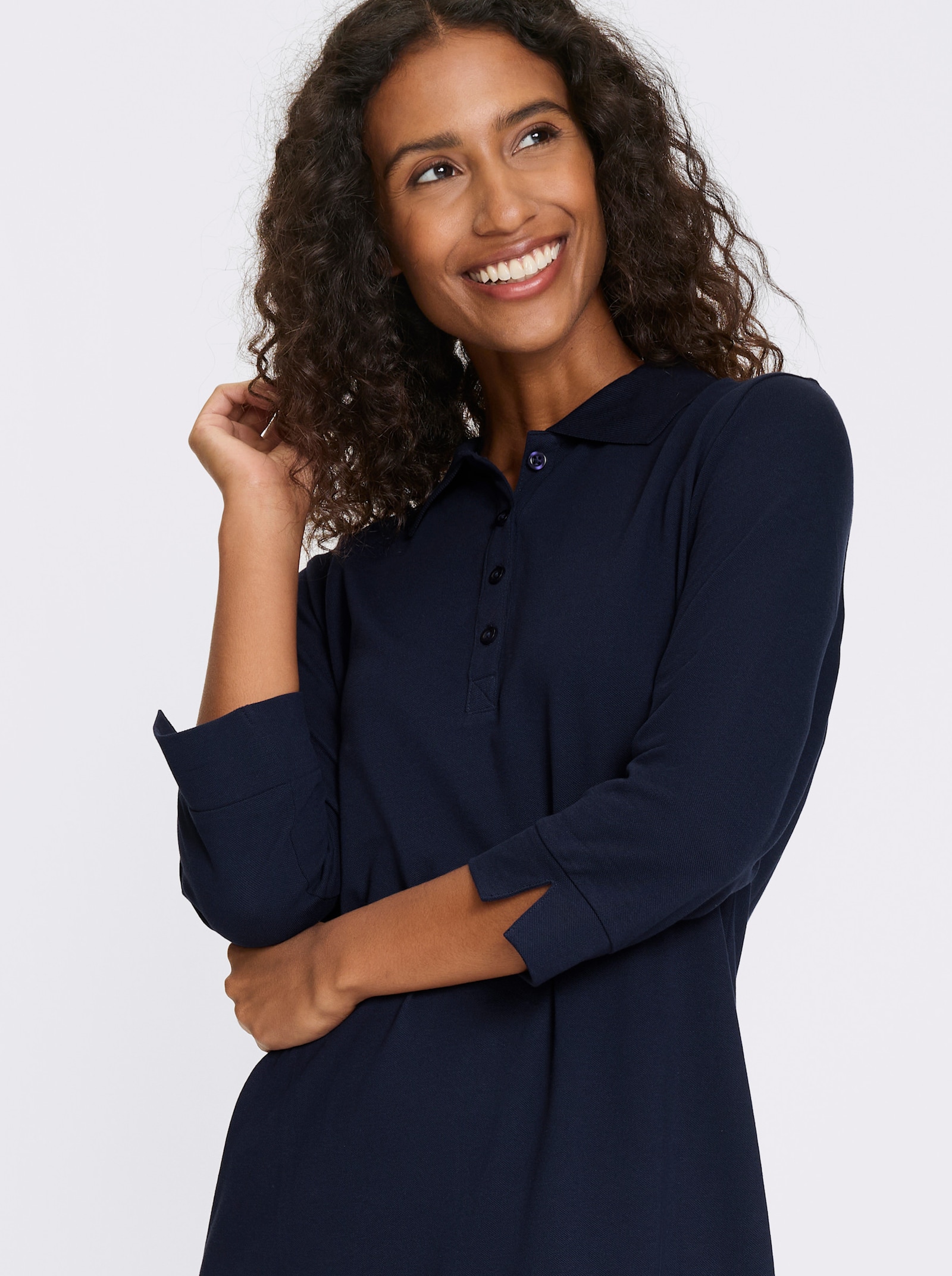 heine Polokleid in gewebter Qualität - marine