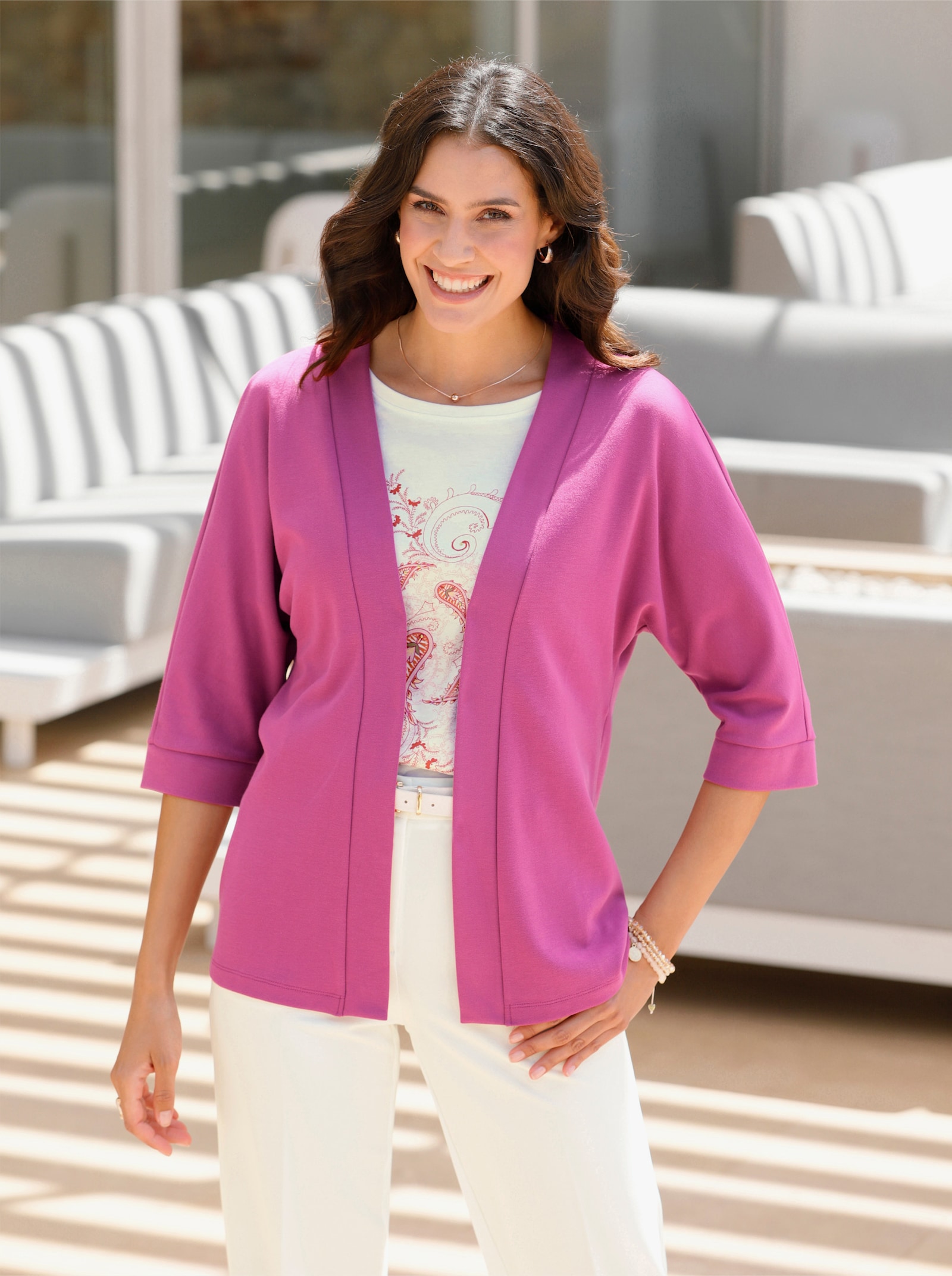 Shirtjacke mit Fledermaus-Ärmeln - erika