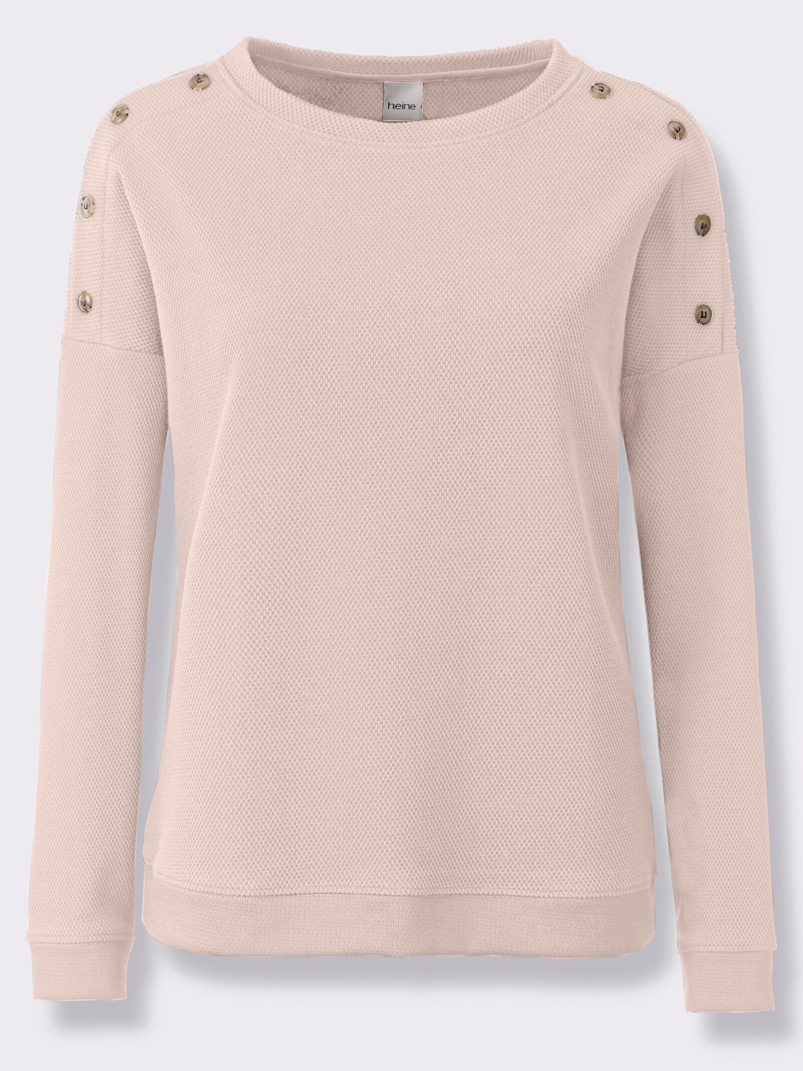 heine Langarmshirt mit Waffelstruktur - puder