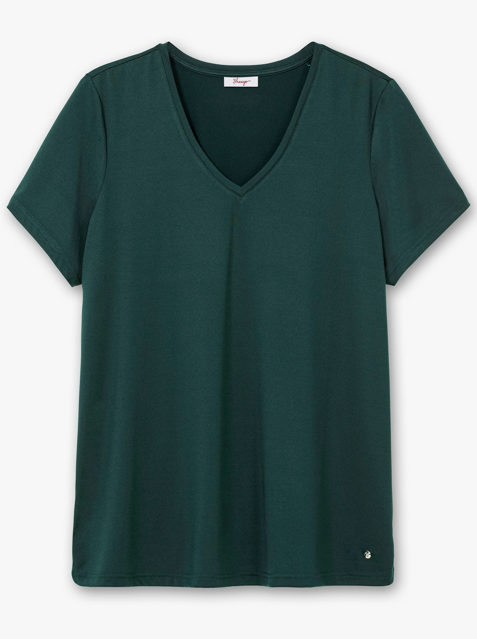sheego Functioneel shirt met V-hals - diepgroen