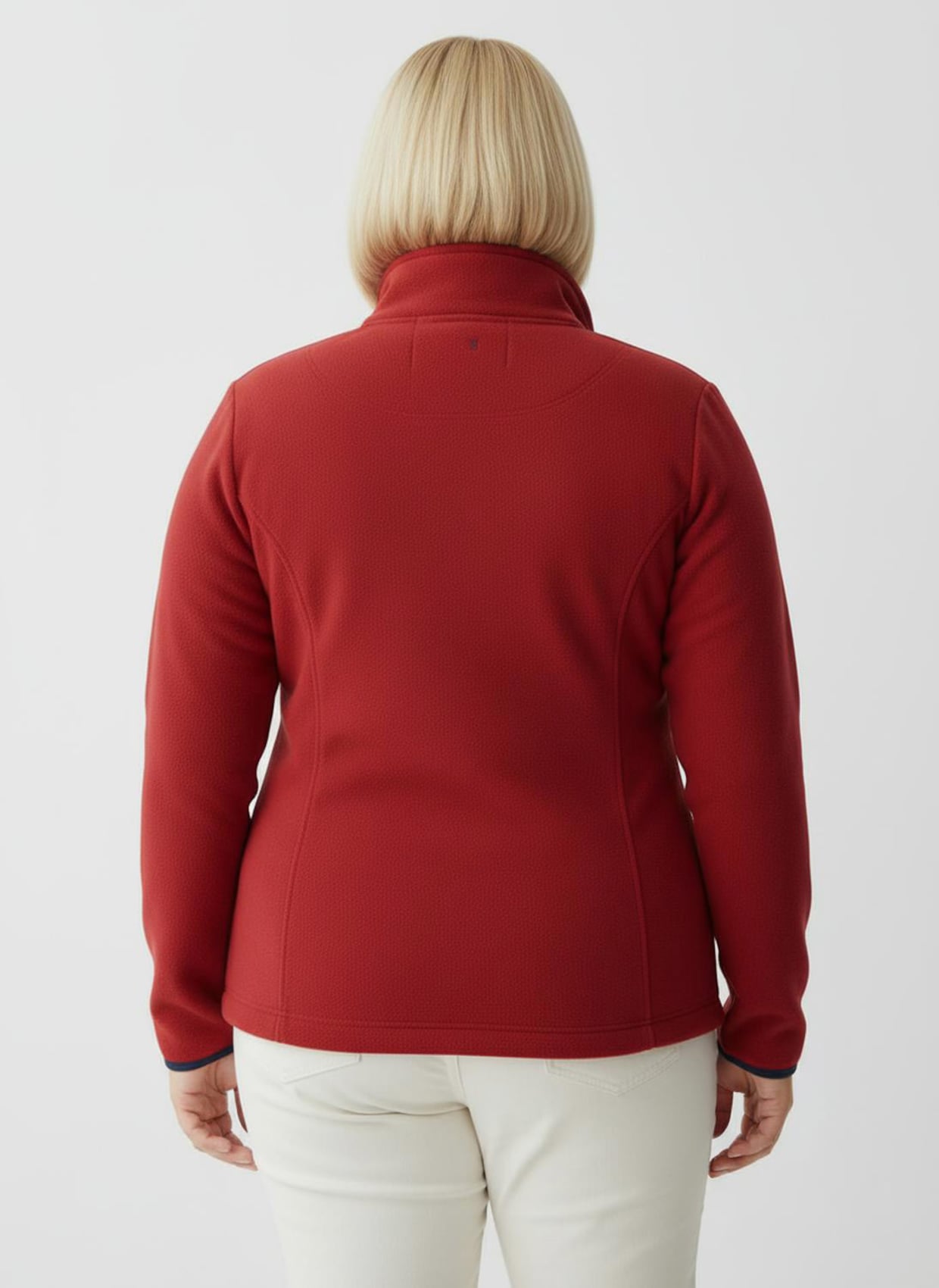 Fleecejacke mit Stickerei - rot