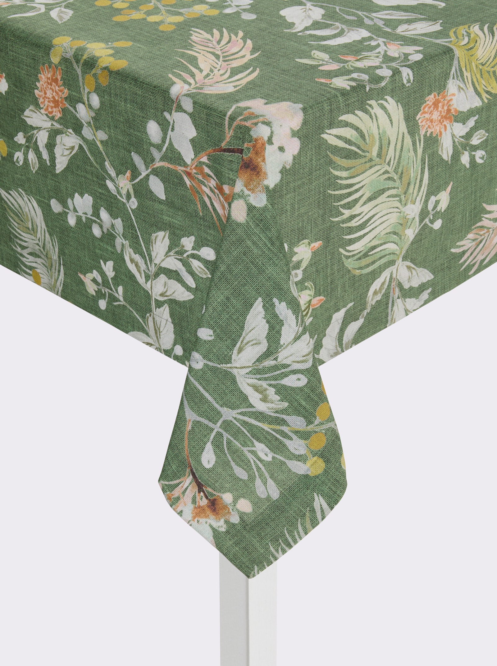 Tischdecke - eucalyptus-beige-bedruckt