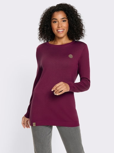 Lange pullover met 50% katoen - malve