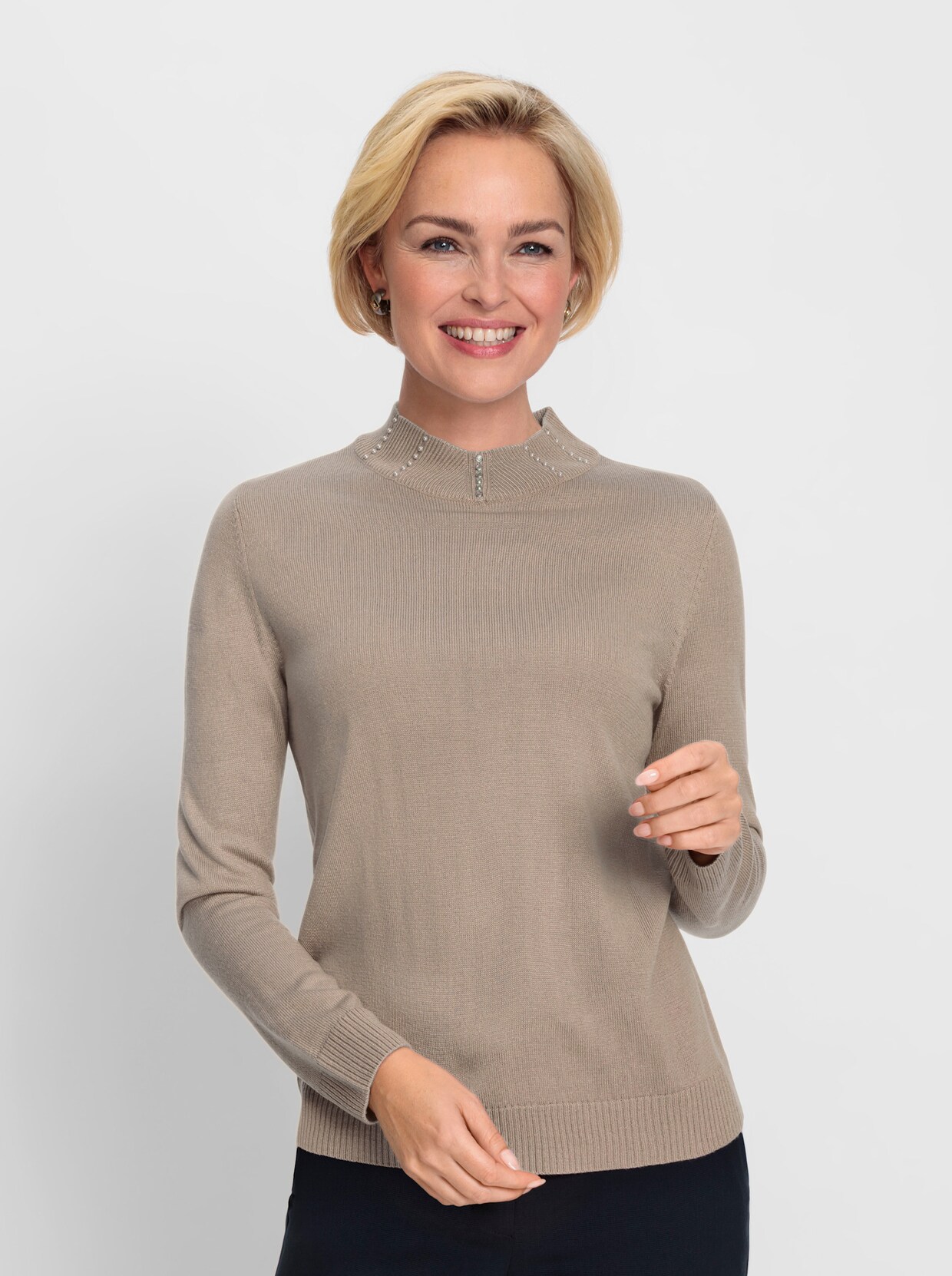 Pullover met lange mouwen - sesam