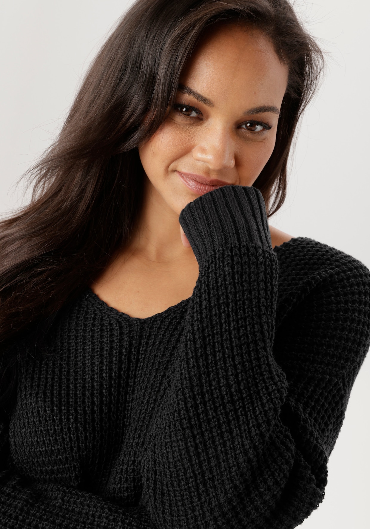 Aniston PLUS Strickpullover - schwarz