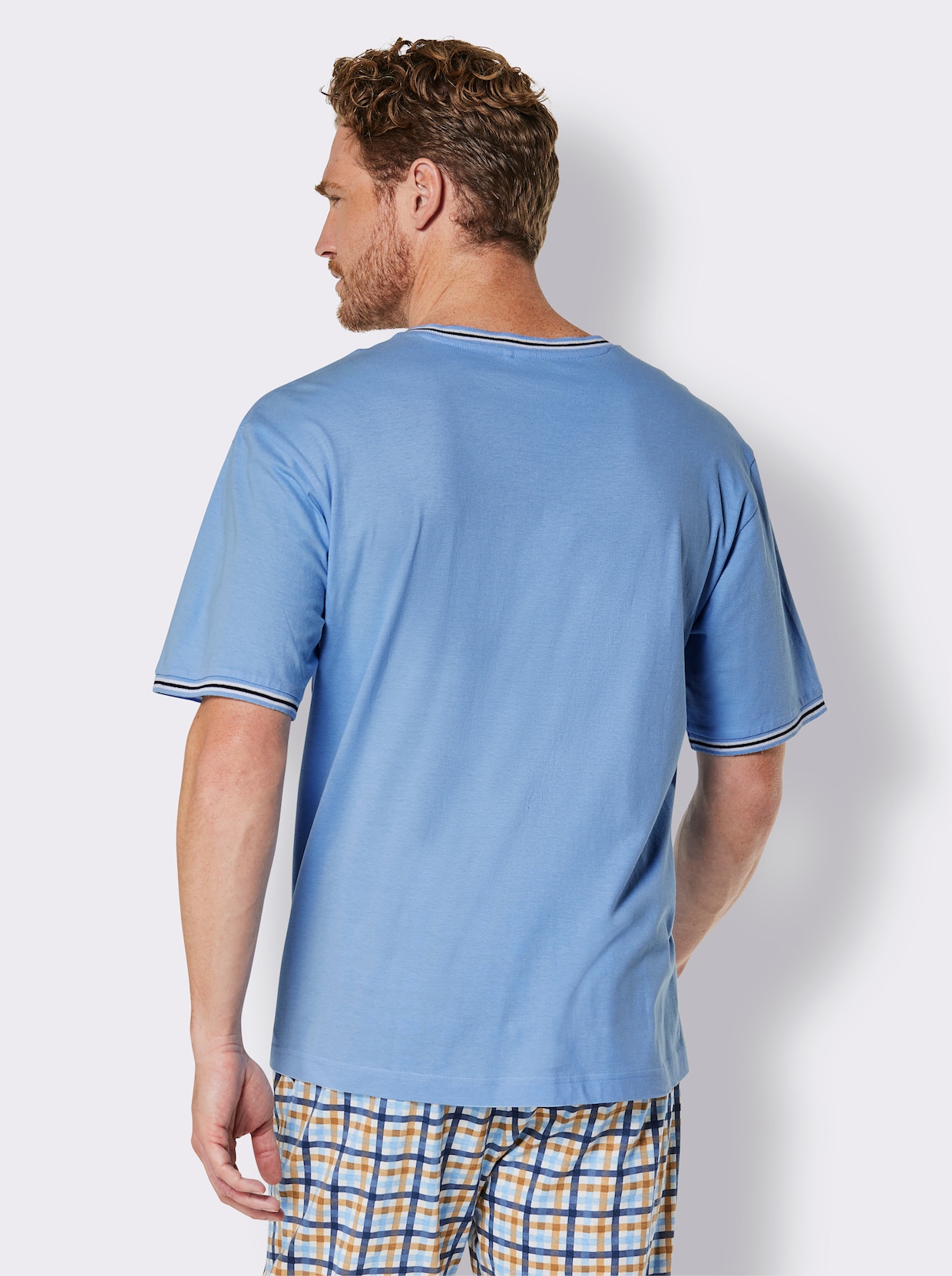 wäschepur men Schlafanzug-Shirt - himmelblau