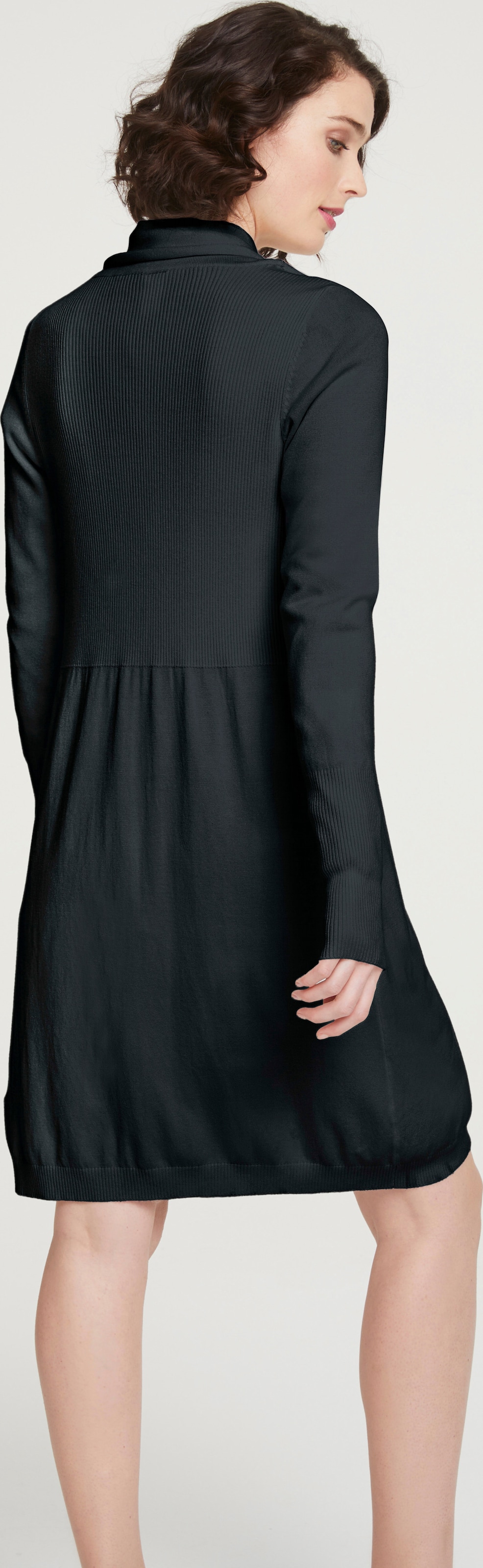 heine Lang gebreid vest - zwart