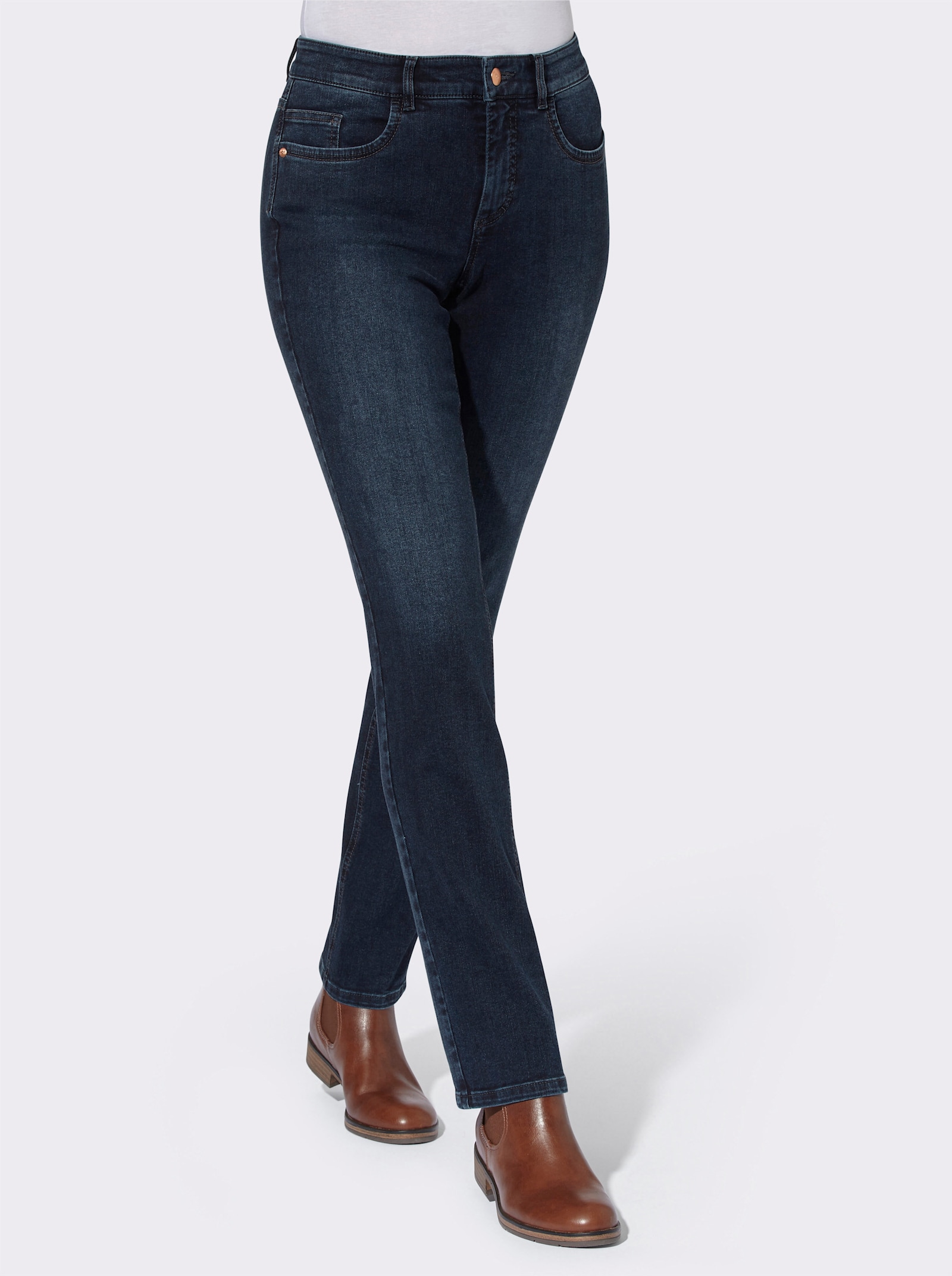 Ascari 5-Pocket-Jeans in Stretch-Qualität - blue-stone-washed