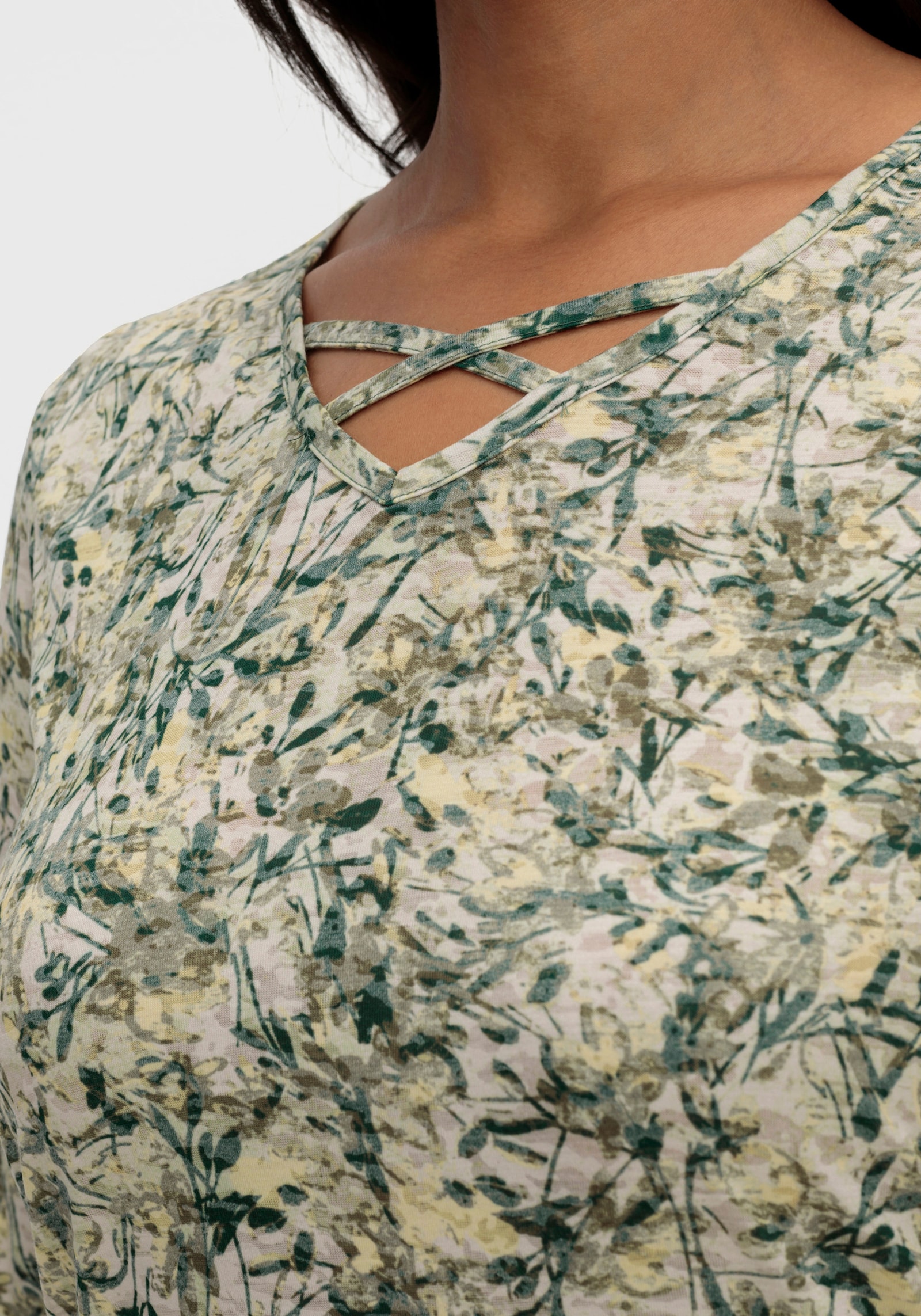 Print-Shirt in Ausbrenner-Qualität - lindgrün-zitrone-bedruckt