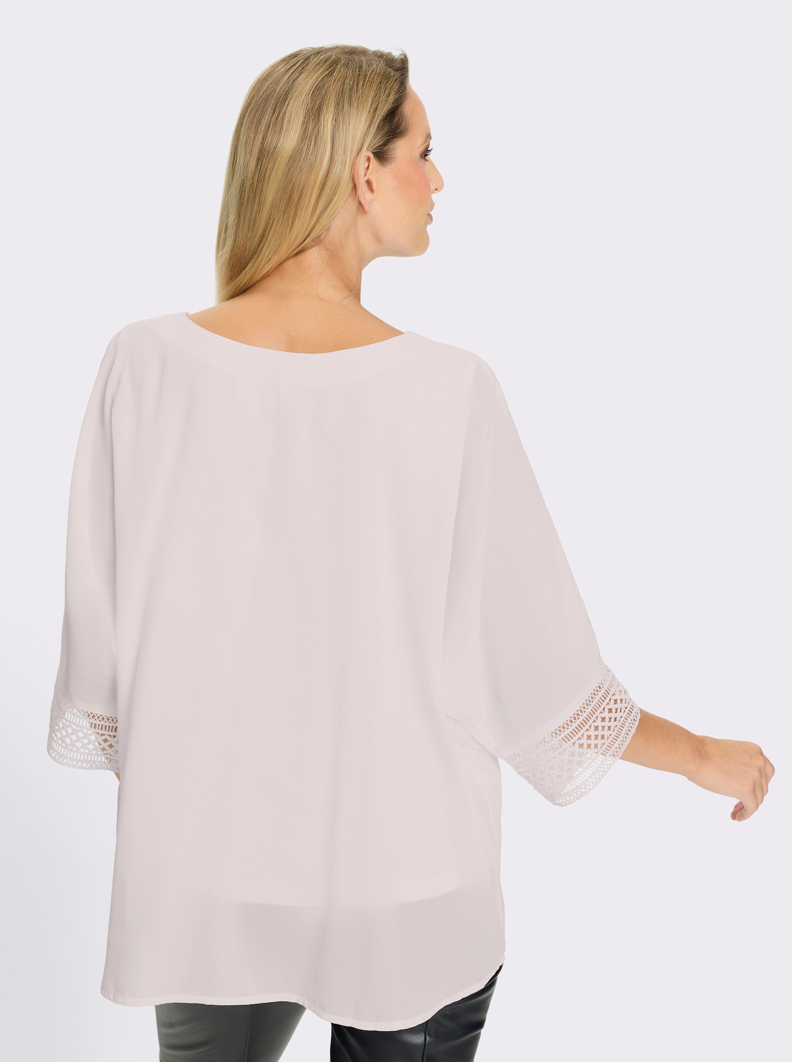 heine Crêpebluse mit Spitze - ecru