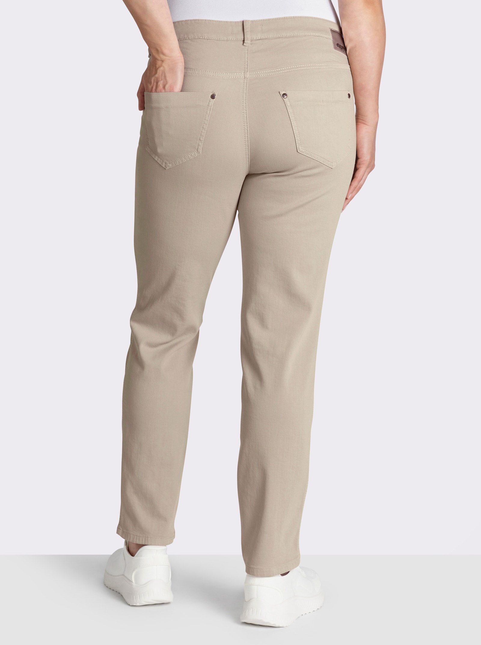 Ascari Stretch-Jeans in Röhren-Form - sand