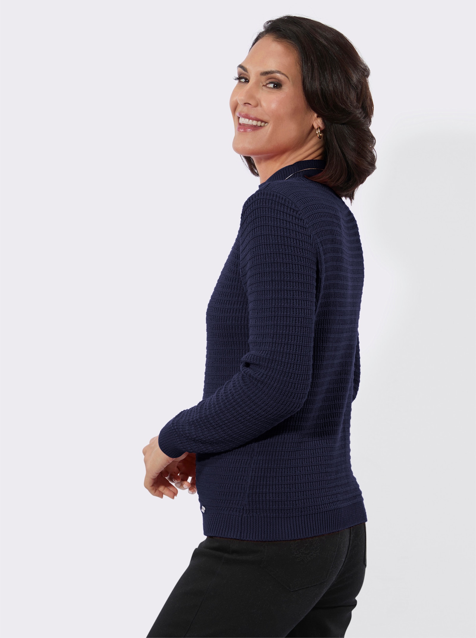 Stehkragenpullover - marine