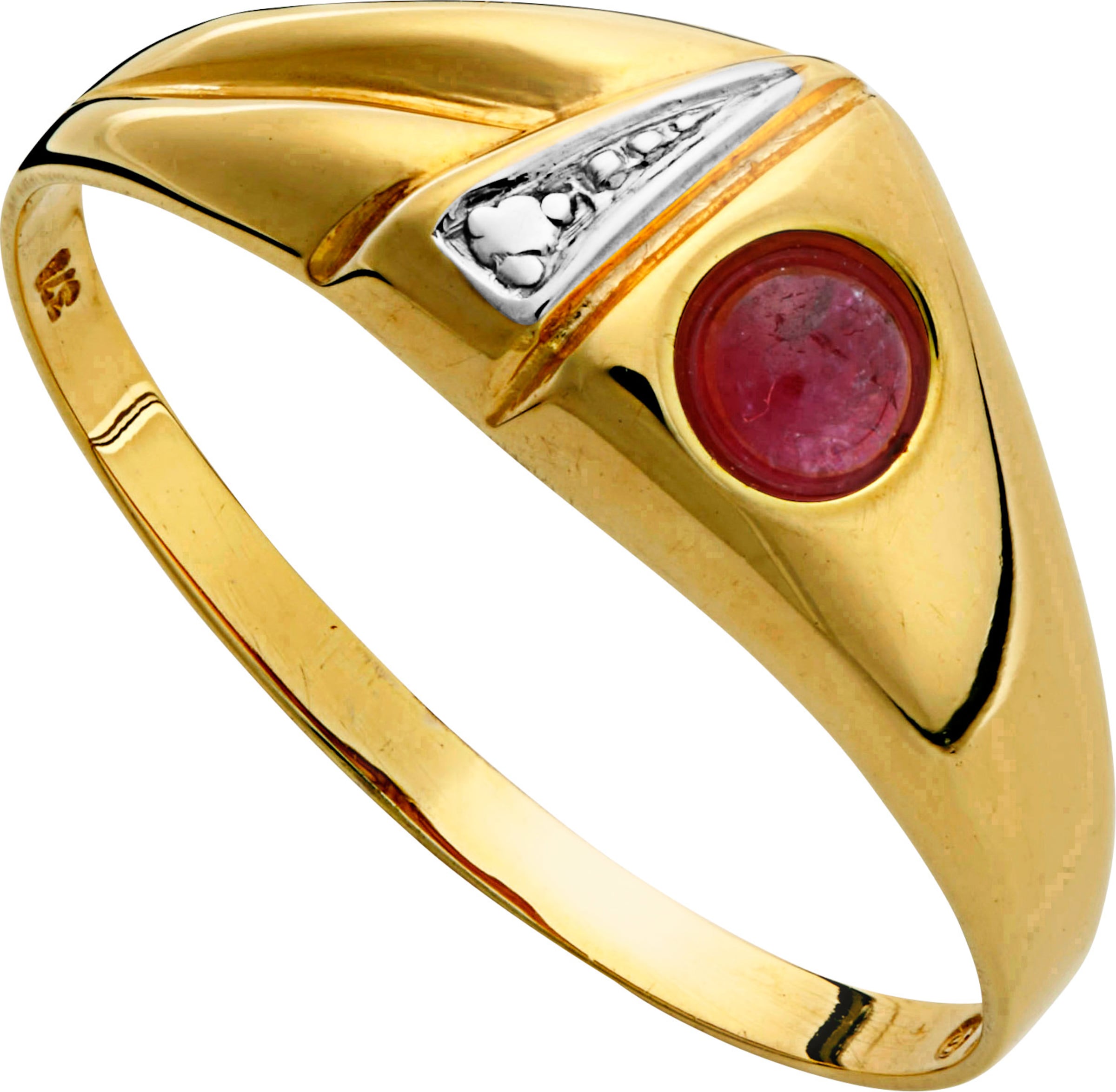 Ring Sun günstig Kaufen-Ring in rot von heine. Ring in rot von heine <![CDATA[Ein Blickfang: Ring aus Gelbgold 375. Mit verführerischem Rubin, begehrtem Saphir oder exklusivem Smaragd. ø ca. 3 mm. In Cabochonfassung. Mit Zirkonia.]]>. 