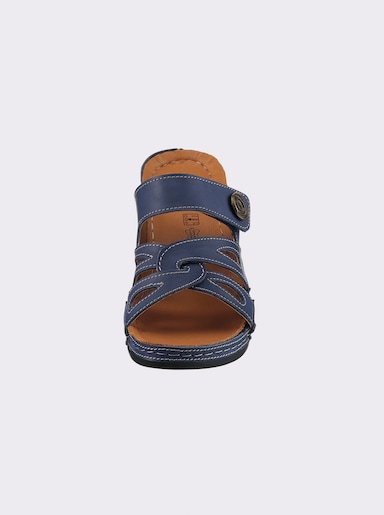 airsoft modern+ Pantolette mit Keilabsatz - marine