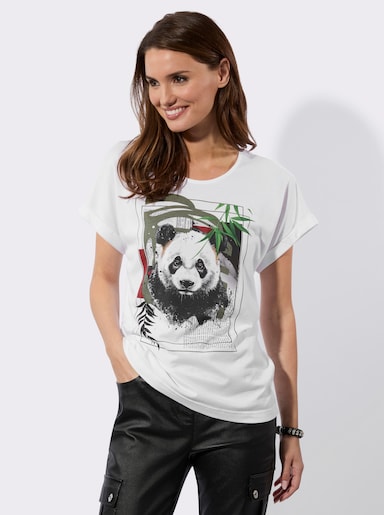 Shirt mit Panda-Motiv - weiß-bedruckt