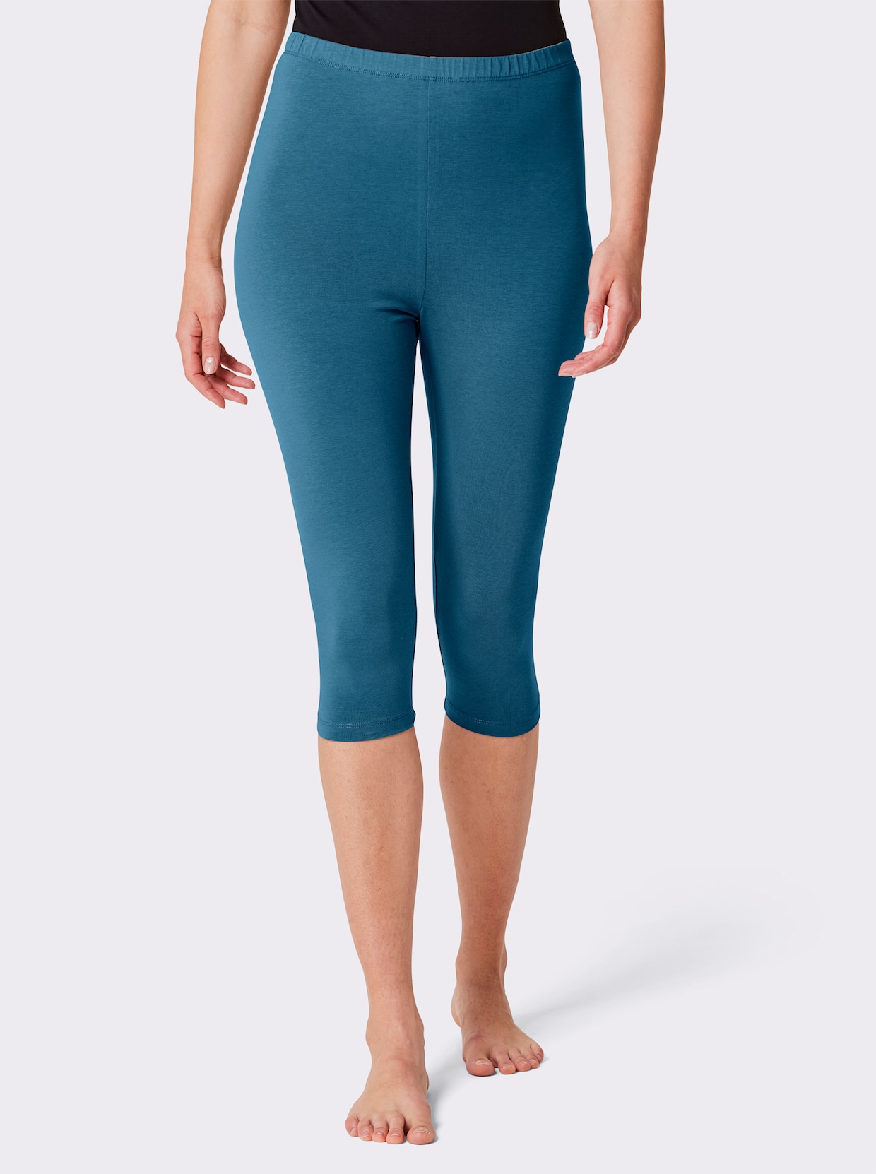 feel good Capri-Leggings - aquapetrol + dunkeltaupe